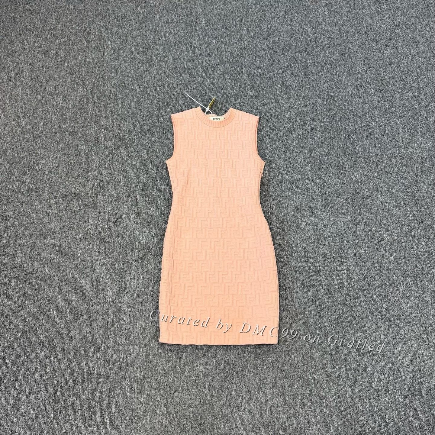 Fendi Fendi Pink All-over Print Sleeveless Dress 38 Size S / US 4 / IT 40 - 1 Thumbnail