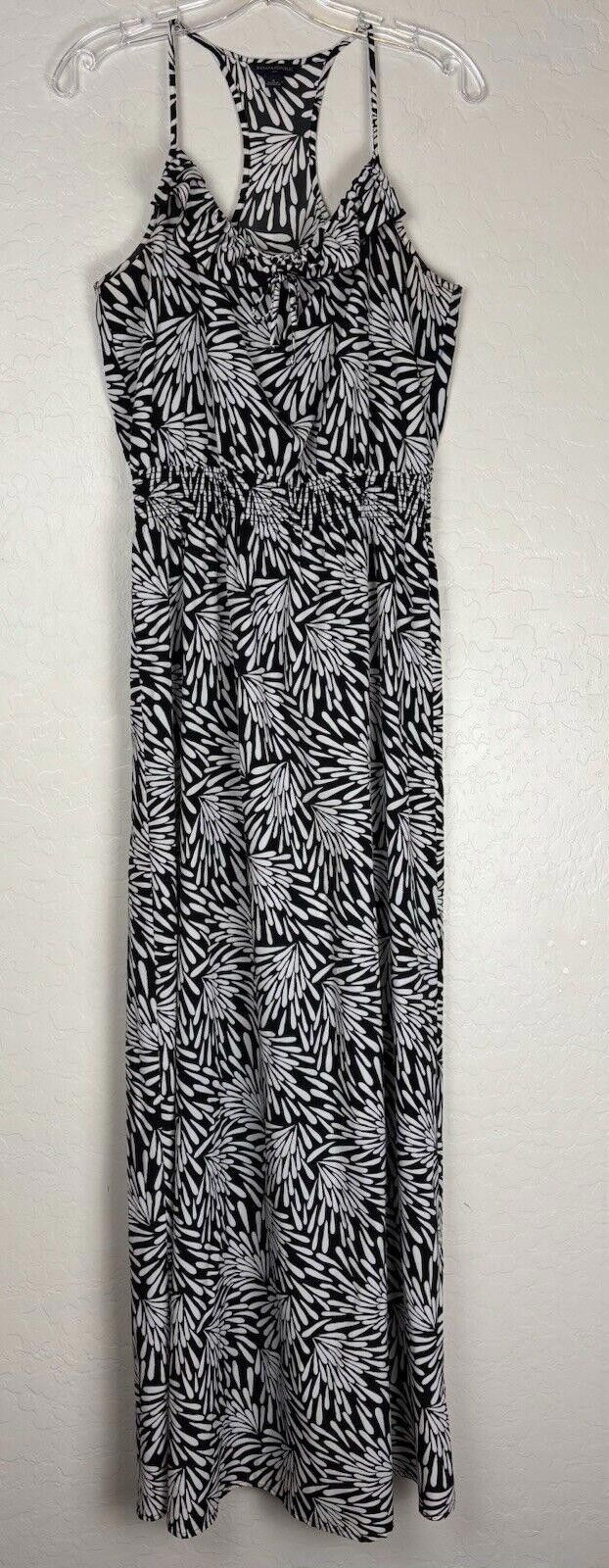 Banana Republic Banana Republic Maxi Smocked Waist Ruffle Dress 8 Black 0959
