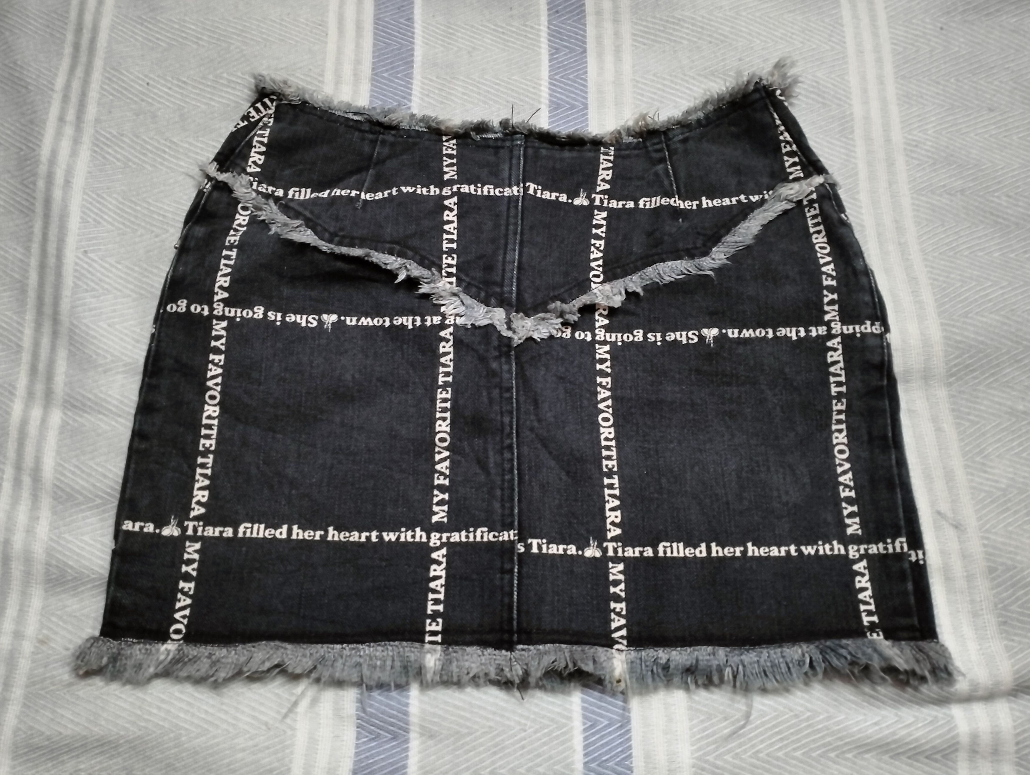 If Six Was Nine Archive💥Tiara Mini Skirt Denim Rare Design Size 27" / US 4 / IT 40 - 2 Thumbnail