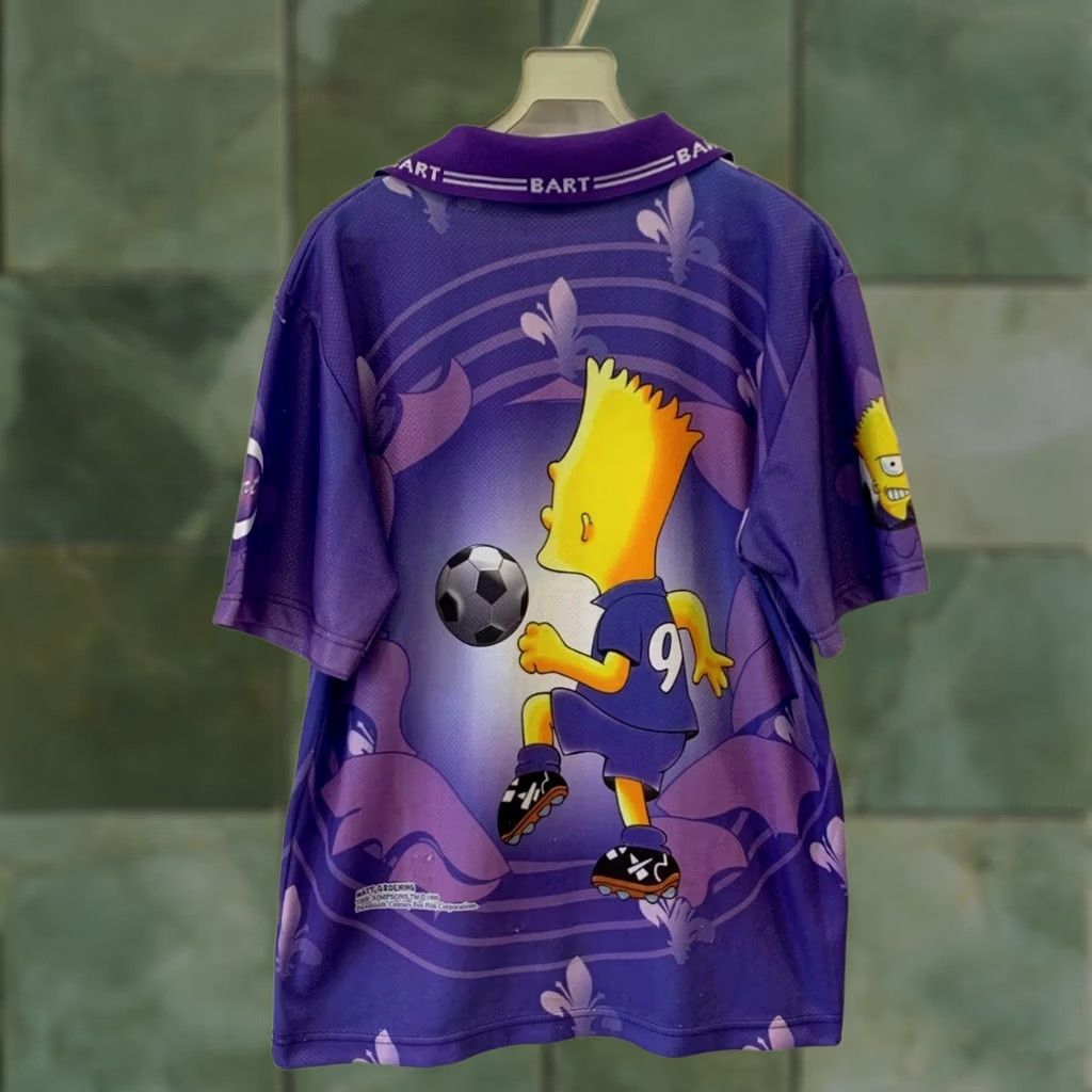 Vintage VINTAGE Bart Simpson Soccer Jersey Purple Knit Polo Shirt 90s The Simpsons Mens Small S Purple 90s Bart Simpson Mens Size US S / EU 44-46 / 1 - 1 Thumbnail