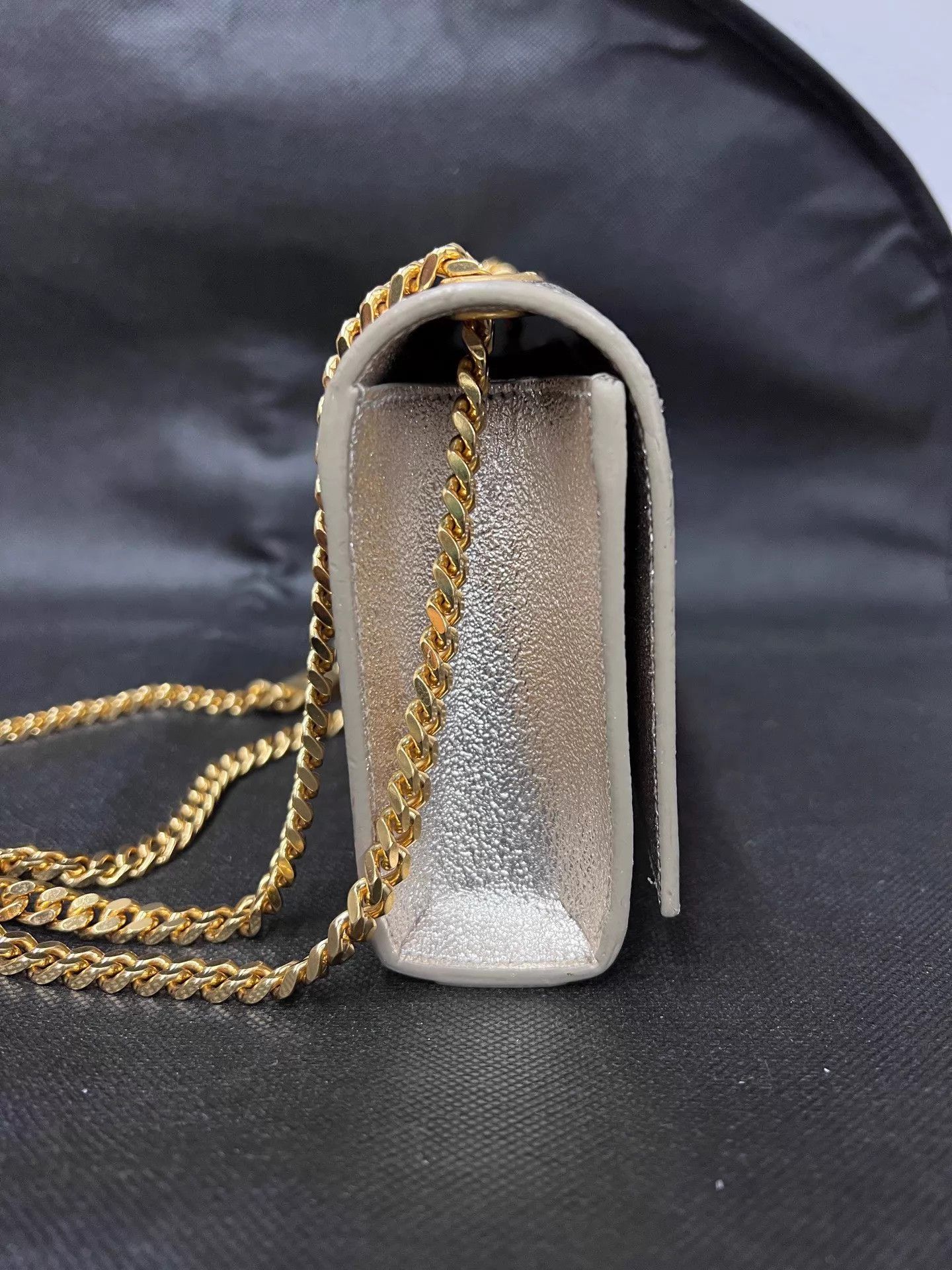 Saint Laurent Paris YSL Kate Silver/Gold Chain Crossbody/Shoulder Bag Size ONE SIZE - 5 Thumbnail