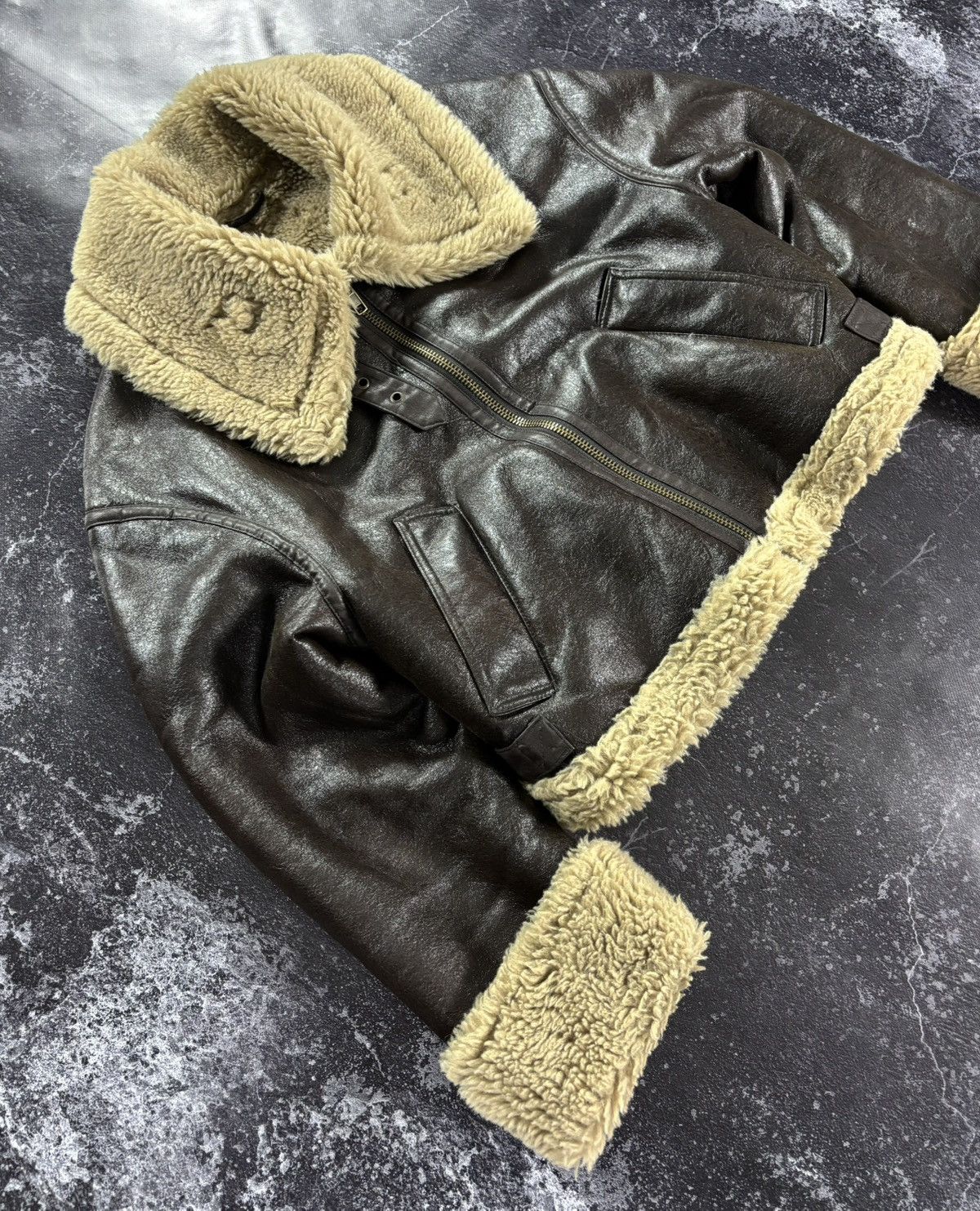 Vintage Cropped Sheepskin flyer’s jacket Size S / US 4 / IT 40 - 5 Thumbnail