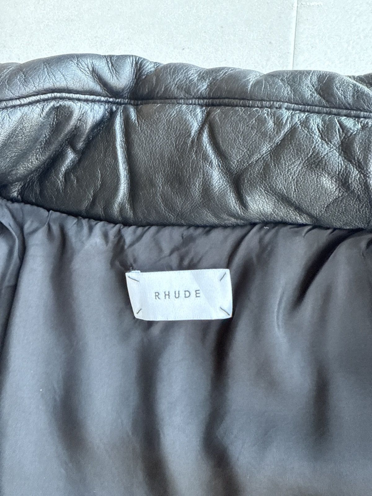 Rhude Rhude black leather puffer jacket sz L Size US L / EU 52-54 / 3 - 7 Thumbnail