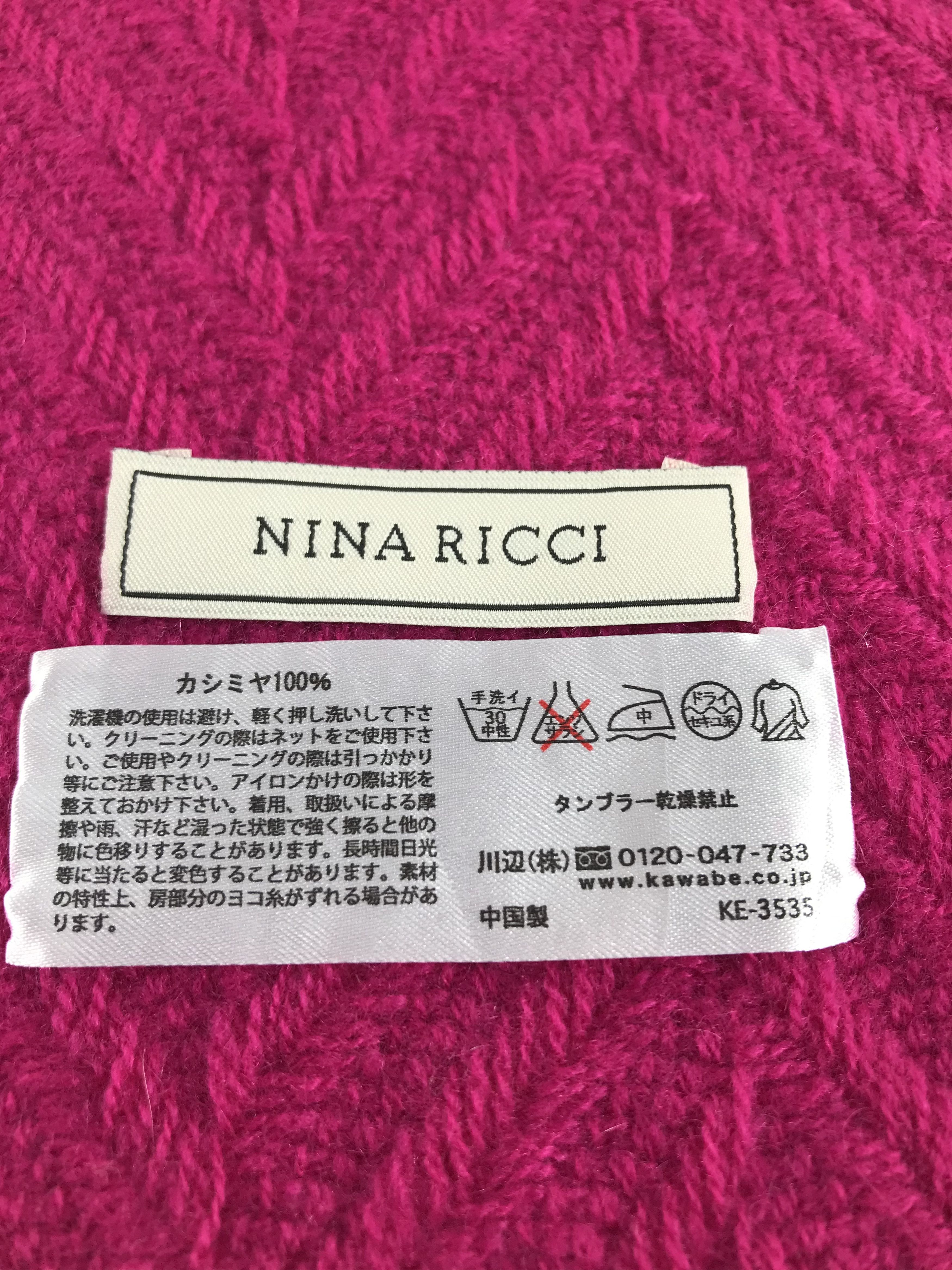 Nina Ricci Nina Ricci Pink Cashmere Scarf Muffler Neckwear V461 Size ONE SIZE - 5 Thumbnail