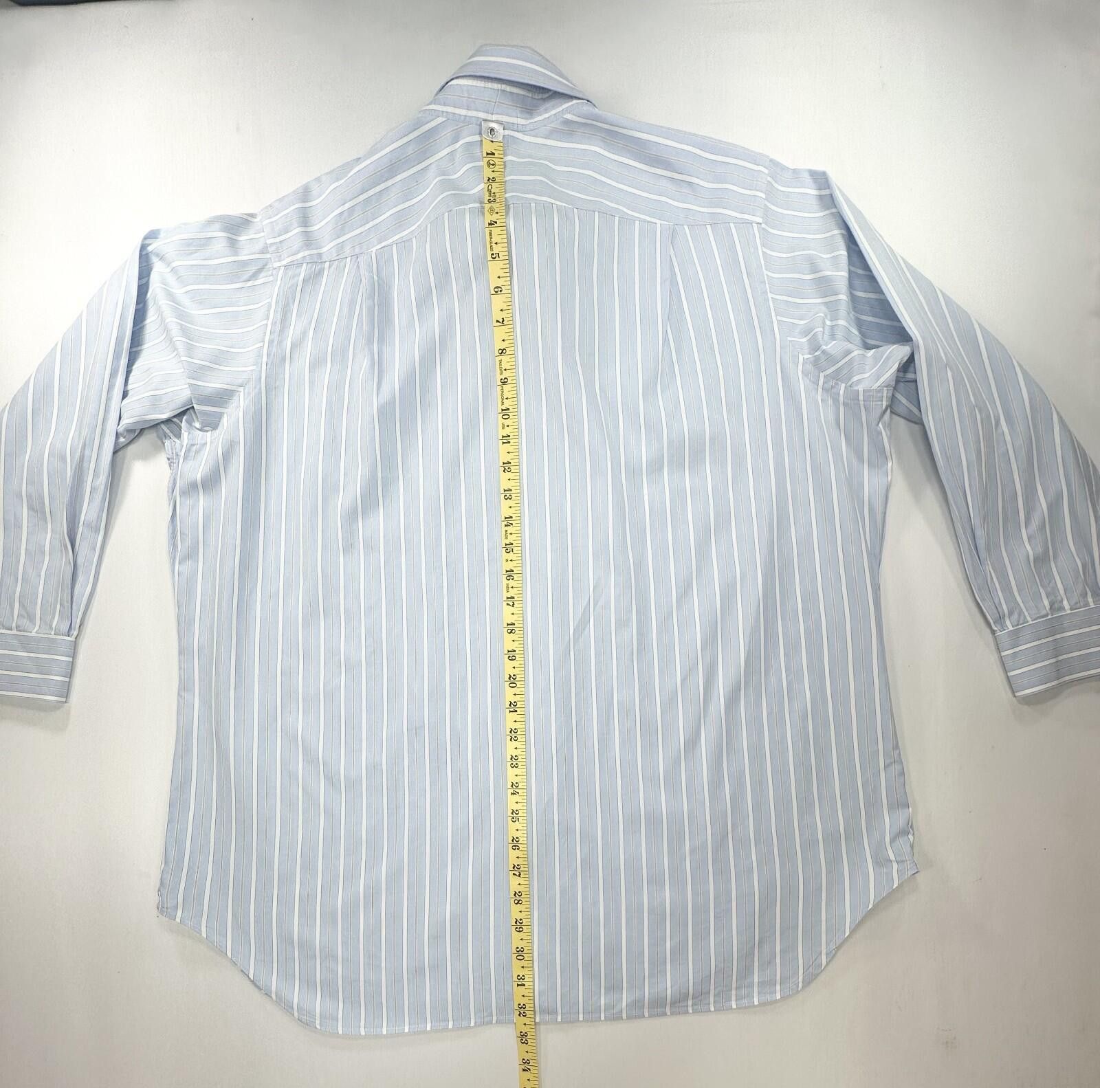Holland & Sherry Holland Sherry Striped Tailored L/S Oxford Blue Mens XL Size US XL / EU 56 / 4 - 3 Thumbnail