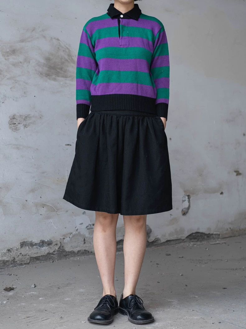 Kenzo 1980s KENZO Green Purple Stripe Knit - dmc Size US XS / EU 42 / 0 - 1 Thumbnail