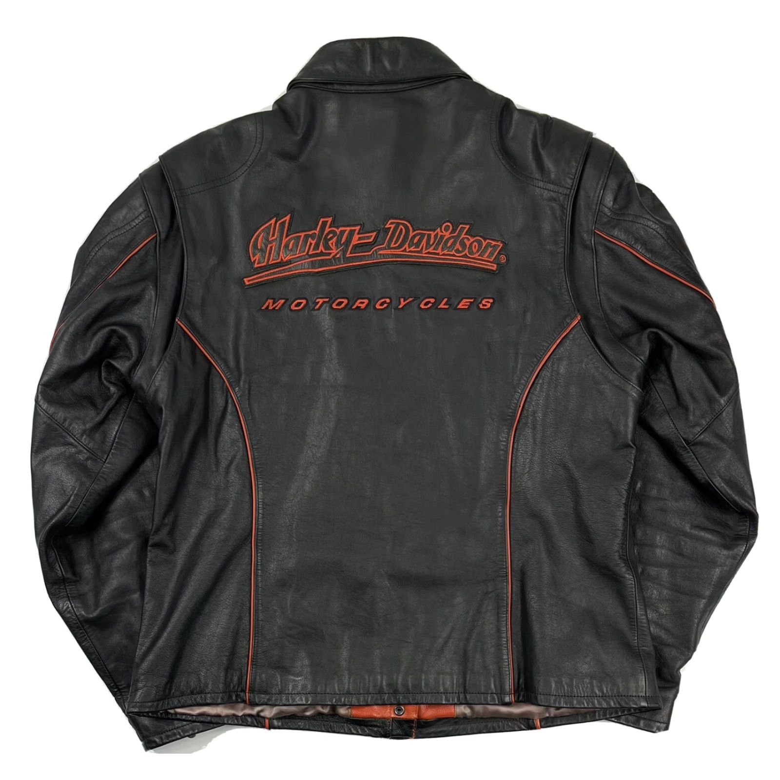 Harley Davidson VINTAGE Harley-Davidson Womens Jacket XL Leather 90s Classic Cruiser Embroidered Black Zip Pockets Inner Lining Polyester Wind-Resistant Size XL / US 12-14 / IT 48-50 - 2 Thumbnail