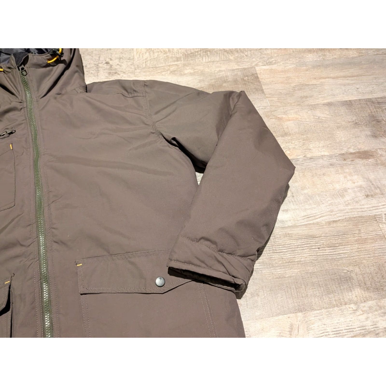 Vintage Hard Land Jacket Mens Tactical Series Outdoor Insulated Mid-Length Zip Hooded Pockets Waterproof Green Size M Military Coat Size US M / EU 48-50 / 2 - 3 Thumbnail