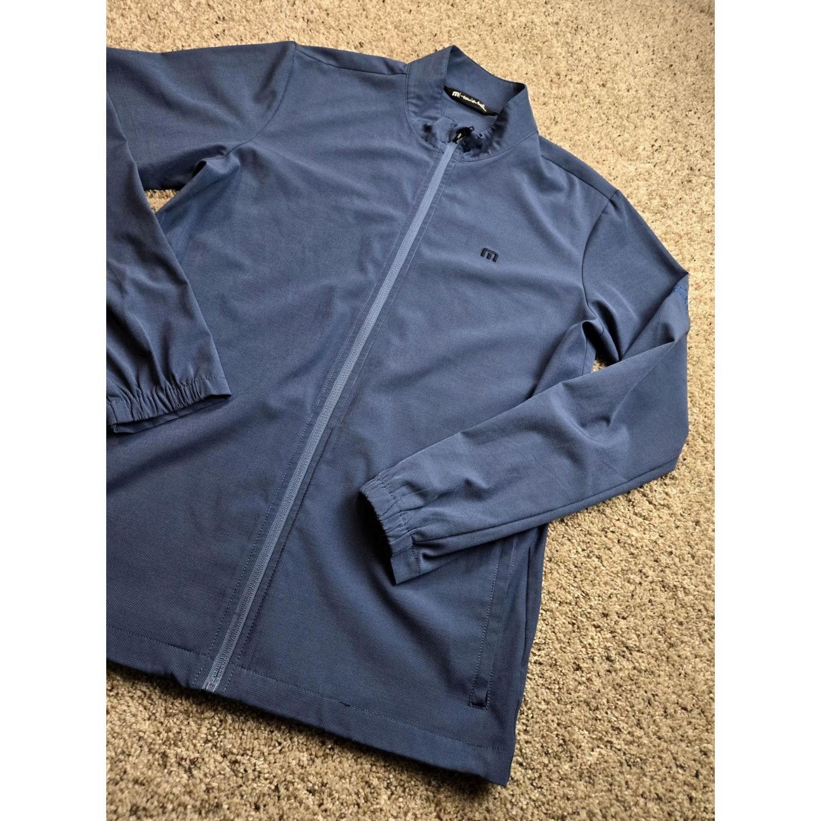 TravisMathew Travis Mathew Jacket Mens M Blue Full Zip Windbreaker Golf Stretch Size US M / EU 48-50 / 2 - 2 Thumbnail