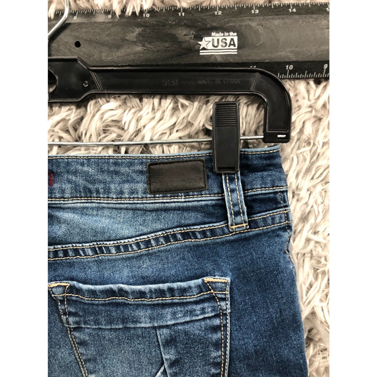 Denime Dear John Bermuda Shorts Juniors Size 25 Mid Rise Dark Wash Blue Denim Jean Size 42" / US 20 - 5 Thumbnail
