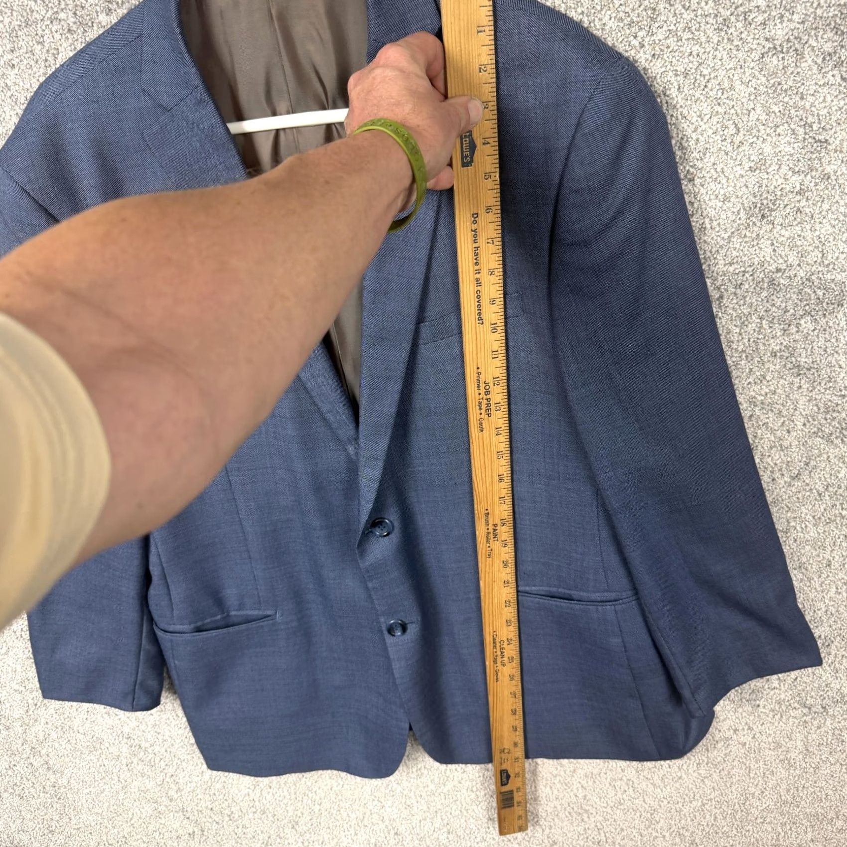 Pronto Uomo Prontomoda Blazer 46R Wool Blend Blue Single-Breasted 2-Button Notch Formal Business Mens - Vintage No - 46 Regular, 31/24 Size 46R - 2 Thumbnail