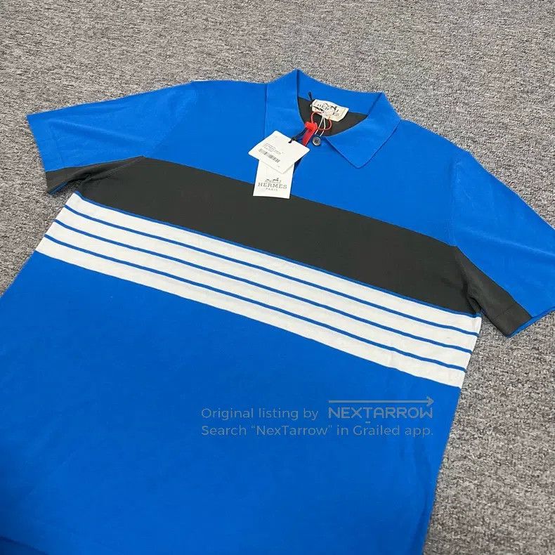 Hermes Hermes Sea Island Cotton Knit Polo Shirt Size US XL / EU 56 / 4 - 3 Thumbnail