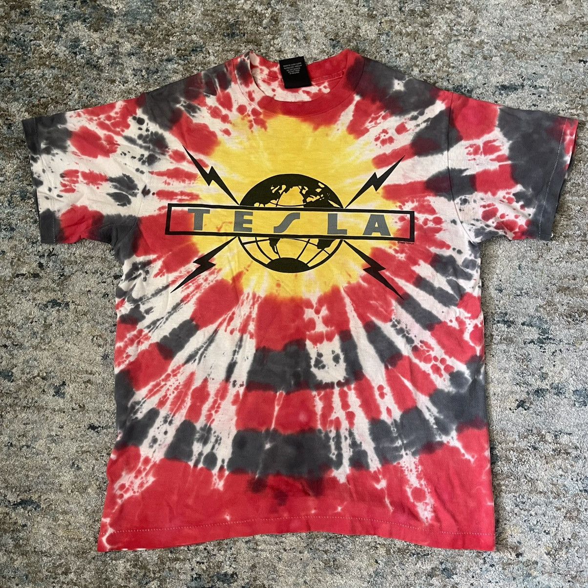 Vintage tesla band tye dye tshirt 1992 vintage Size US M / EU 48-50 / 2 - 1 Thumbnail