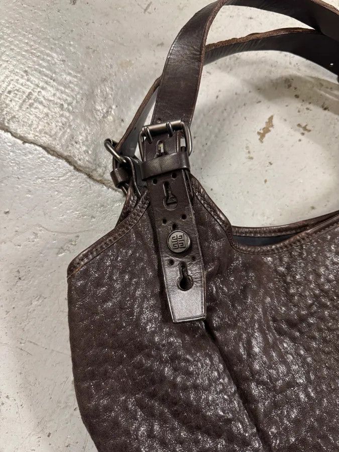 Designer × Givenchy × Vintage 2000s Givenchy Hobo Brown Grained Handle Bag Size ONE SIZE - 6 Thumbnail