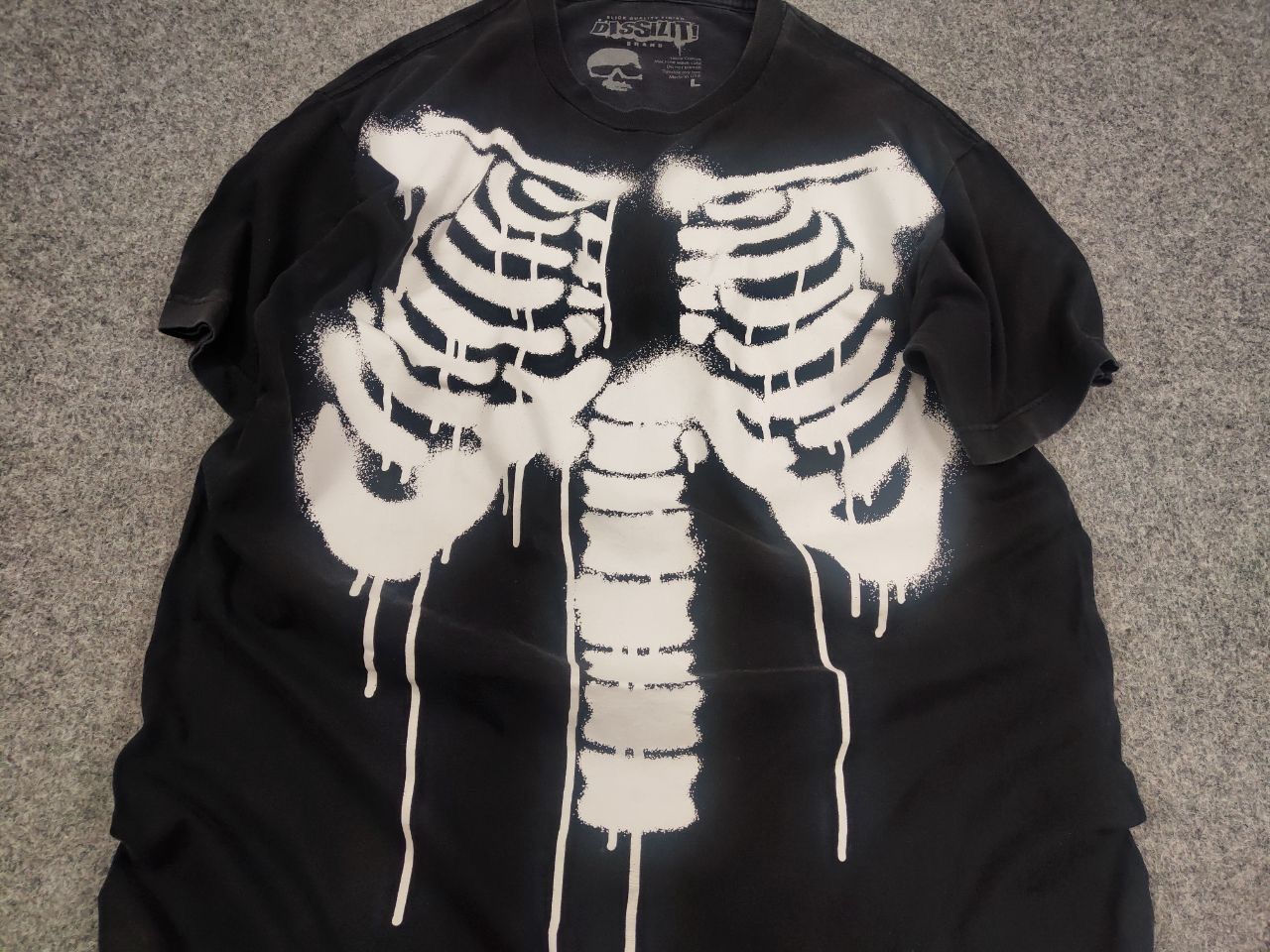 Dissizit Vintage Dissizit Sun Faded Black Skeleton T shirt USA Made Size US L / EU 52-54 / 3 - 5 Thumbnail