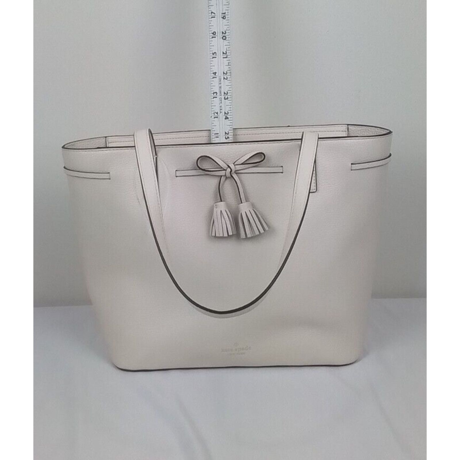 Kate Spade Kate Spade Leather Handbag Medium Top Zip Tote Parchment NWT Size ONE SIZE - 22 Thumbnail