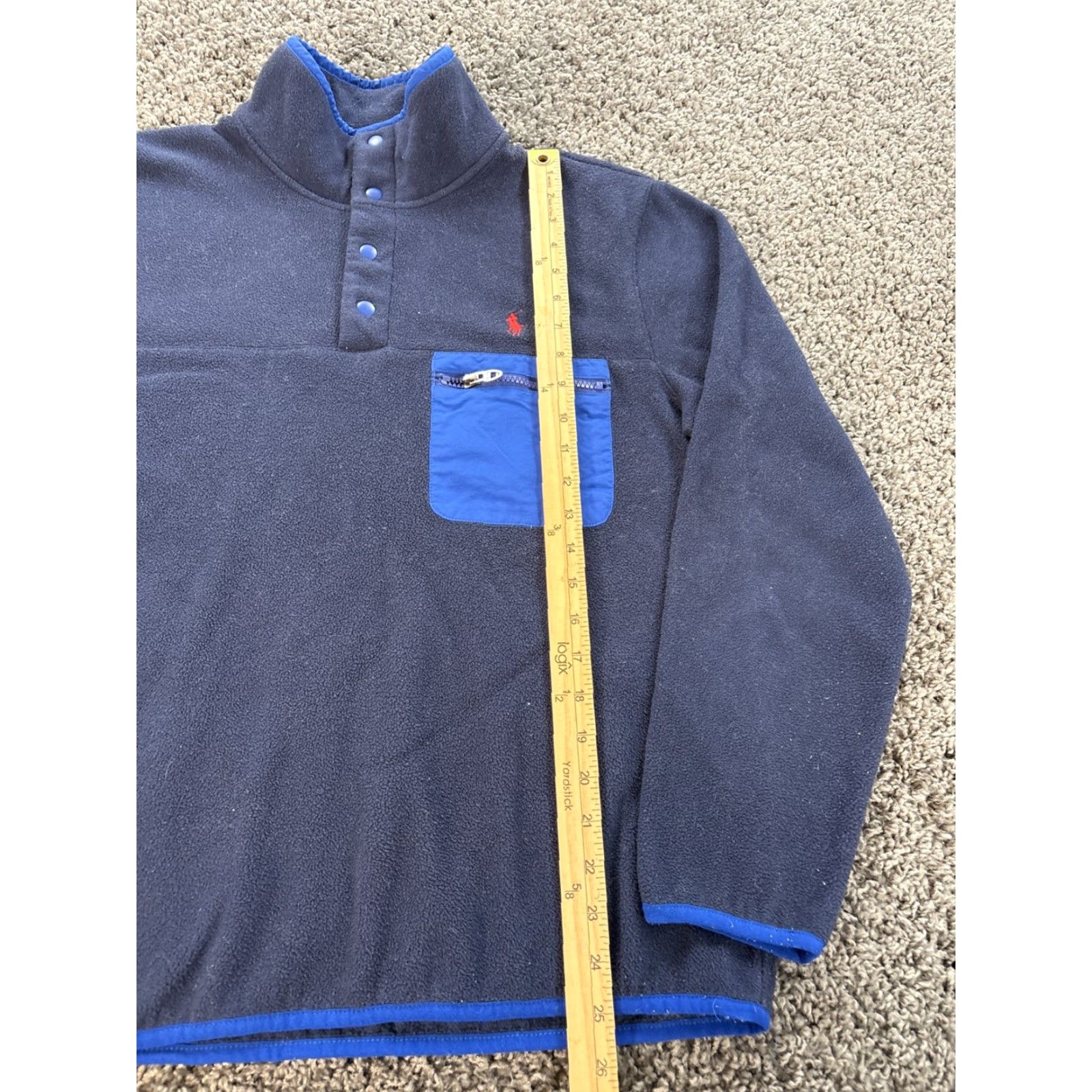 Polo Ralph Lauren Polo Ralph Lauren Fleece Jacket Mens M Blue Pullover Button Sweatshirt 90s Vintage Preppy Logo Pockets All Seasons Size US M / EU 48-50 / 2 - 2 Thumbnail