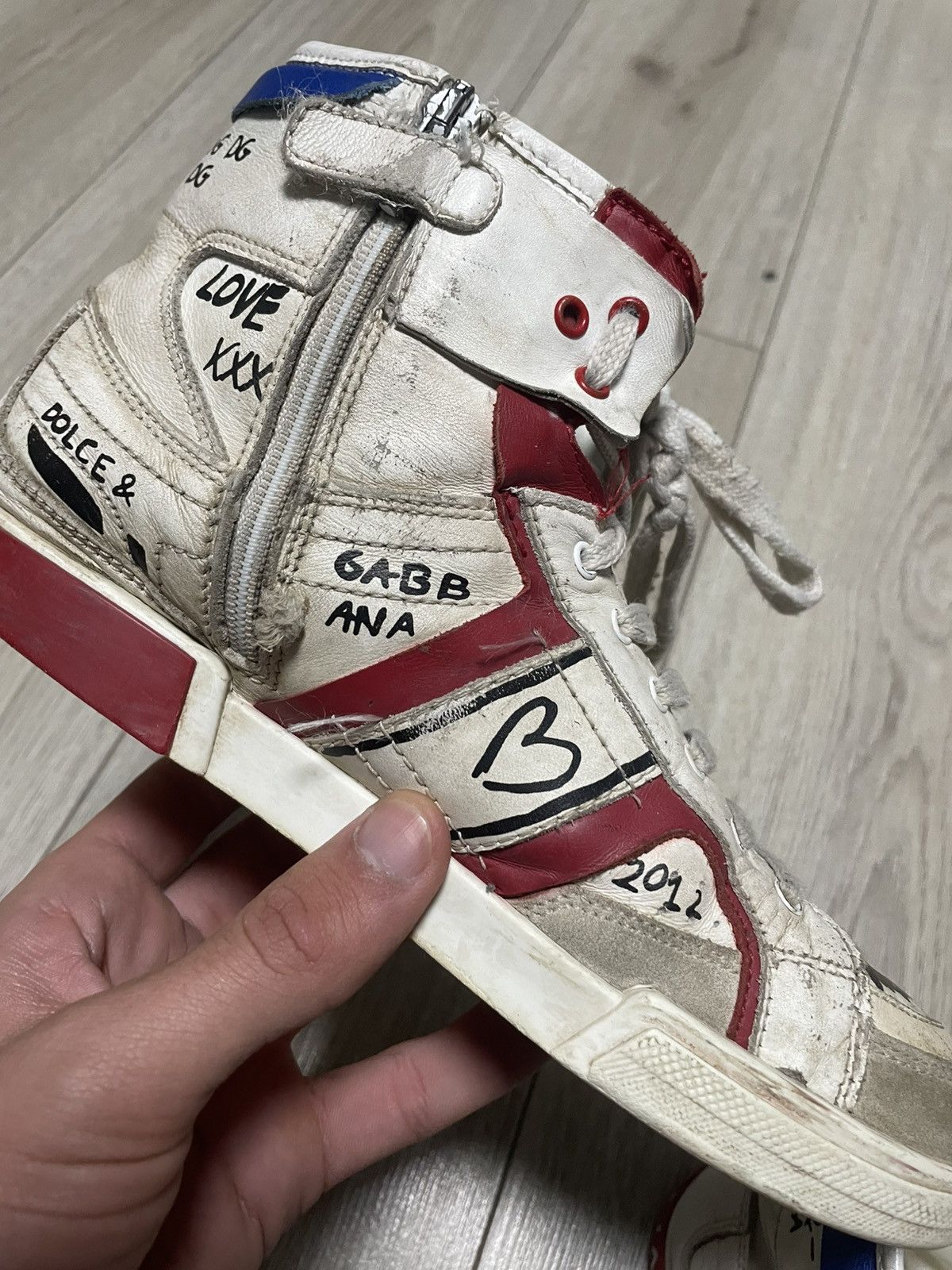 Dolce & Gabbana Dolce & Gabbana Graffiti Print High Top Sneakers Size 36 Size US 5 / EU 37 - 18 Thumbnail