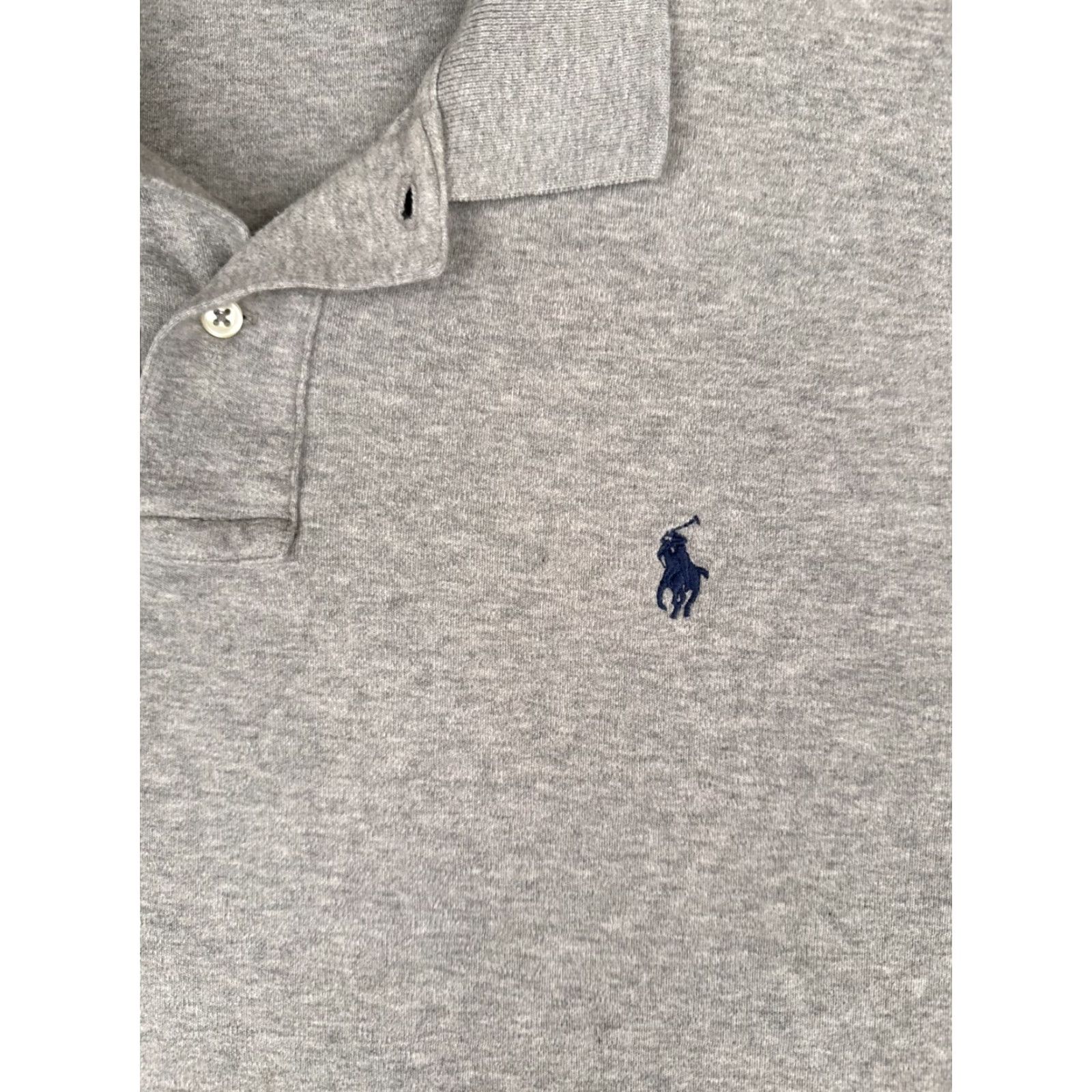 Ralph Lauren VINTAGE Ralph Lauren Polo Shirt Men Large Gray Cotton Jersey Pony Golf "Polo" Shirt Size US L / EU 52-54 / 3 - 6 Thumbnail