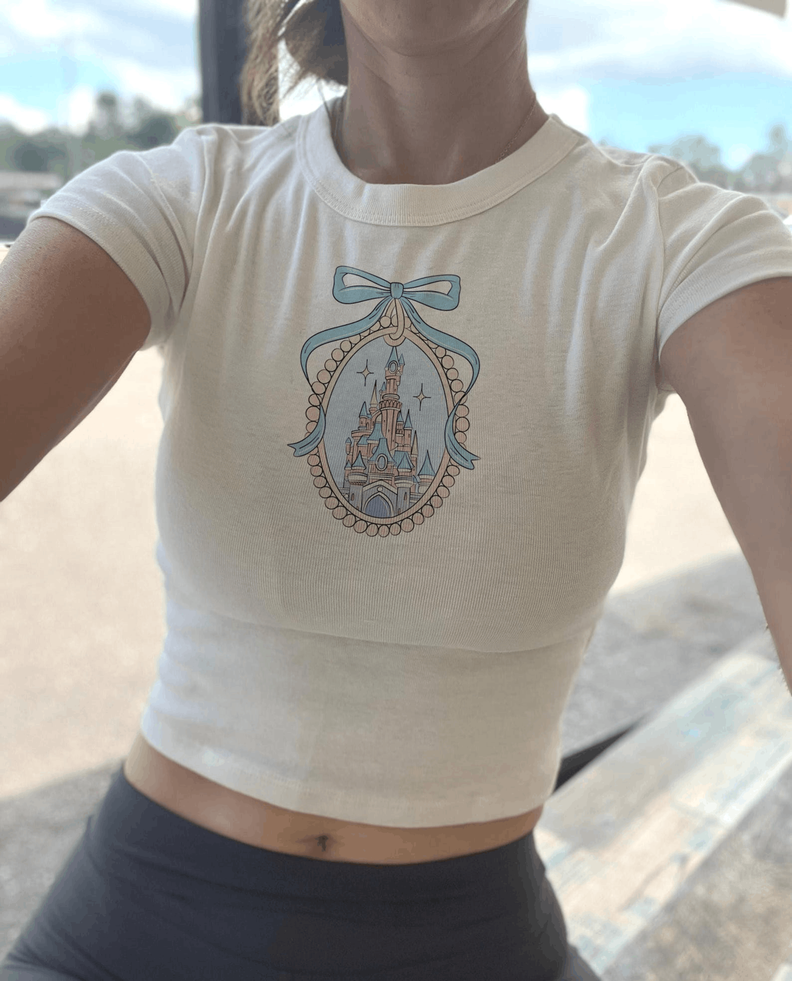 Other Cinderella’s Castle Baby Tee – Y2K Graphic Crop Top Size M / US 6-8 / IT 42-44 - 1 Thumbnail