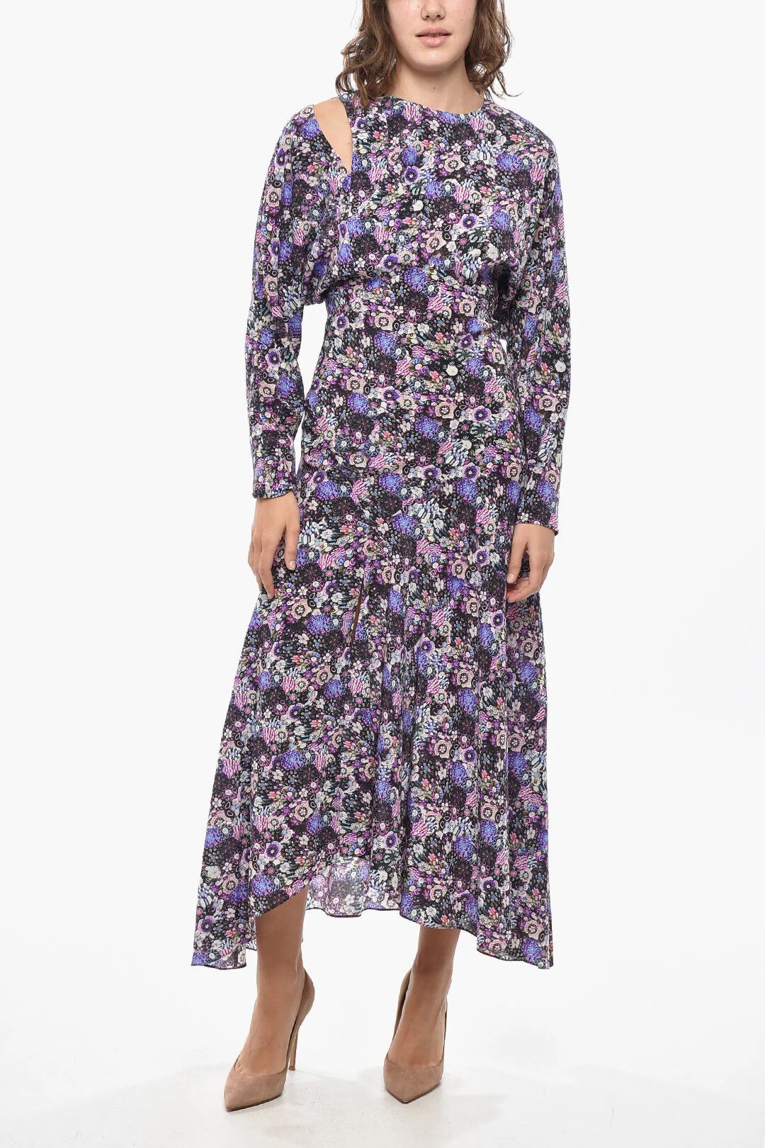 Isabel Marant og1mm0326 Silk-Blend Sadler Dress in Purple Size S / US 4 / IT 40 - 1 Thumbnail