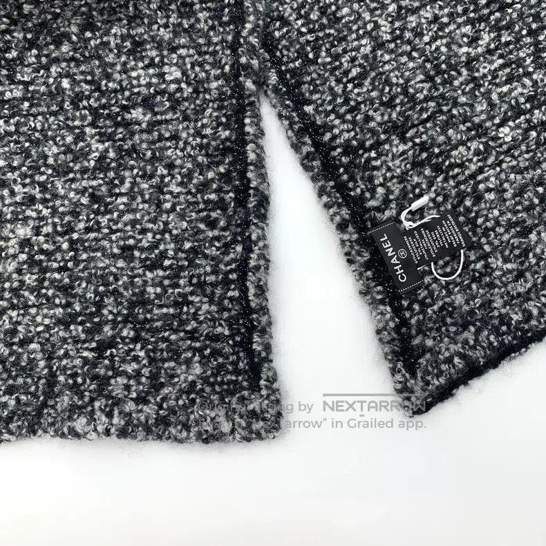 Chanel Chanel Black logo embroidered diamond cashmere knitted twe Size ONE SIZE - 6 Thumbnail