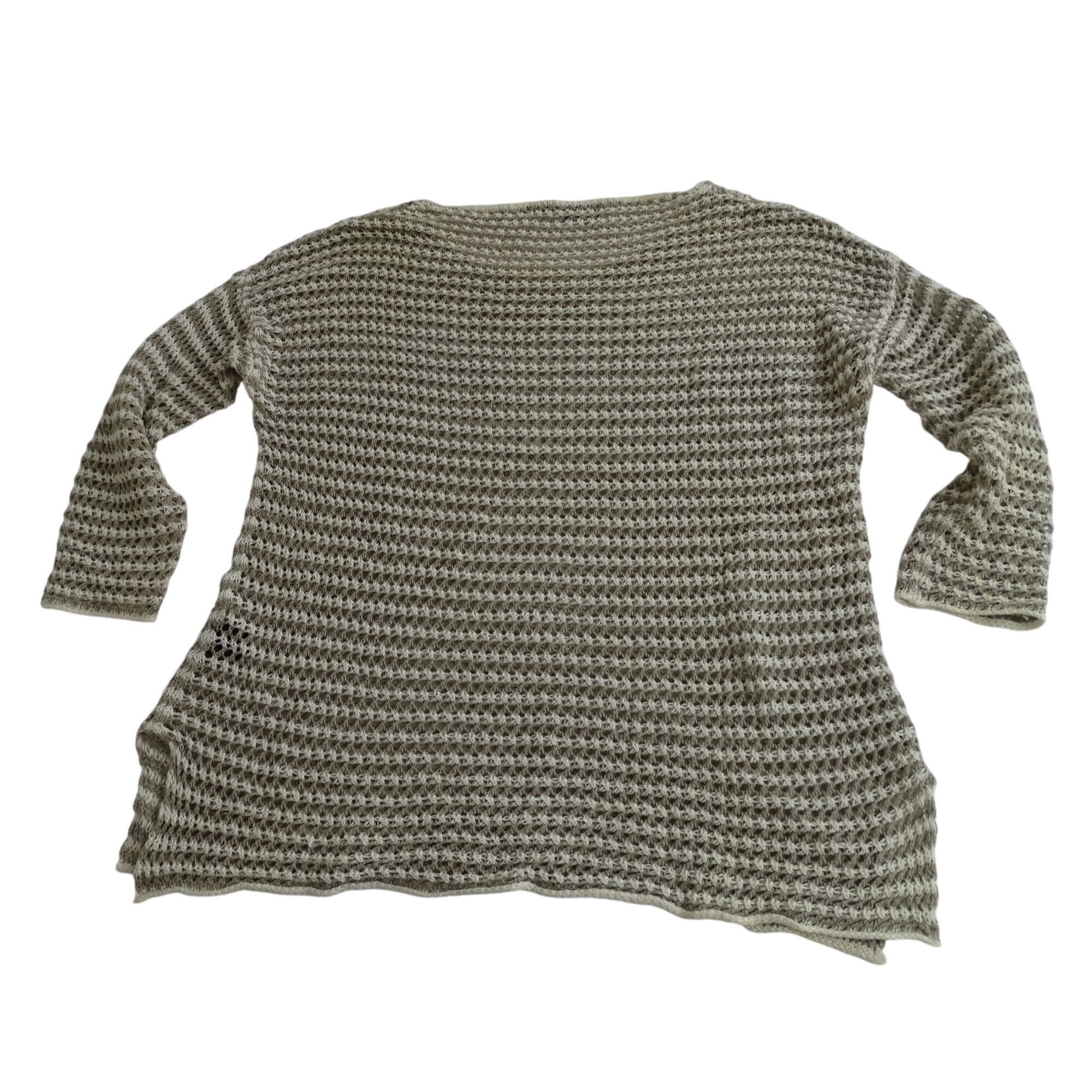 Other 360 Sweater Beige Stripe Open Knit Pullover Tunic Top Size S Size S / US 4 / IT 40 - 3 Thumbnail