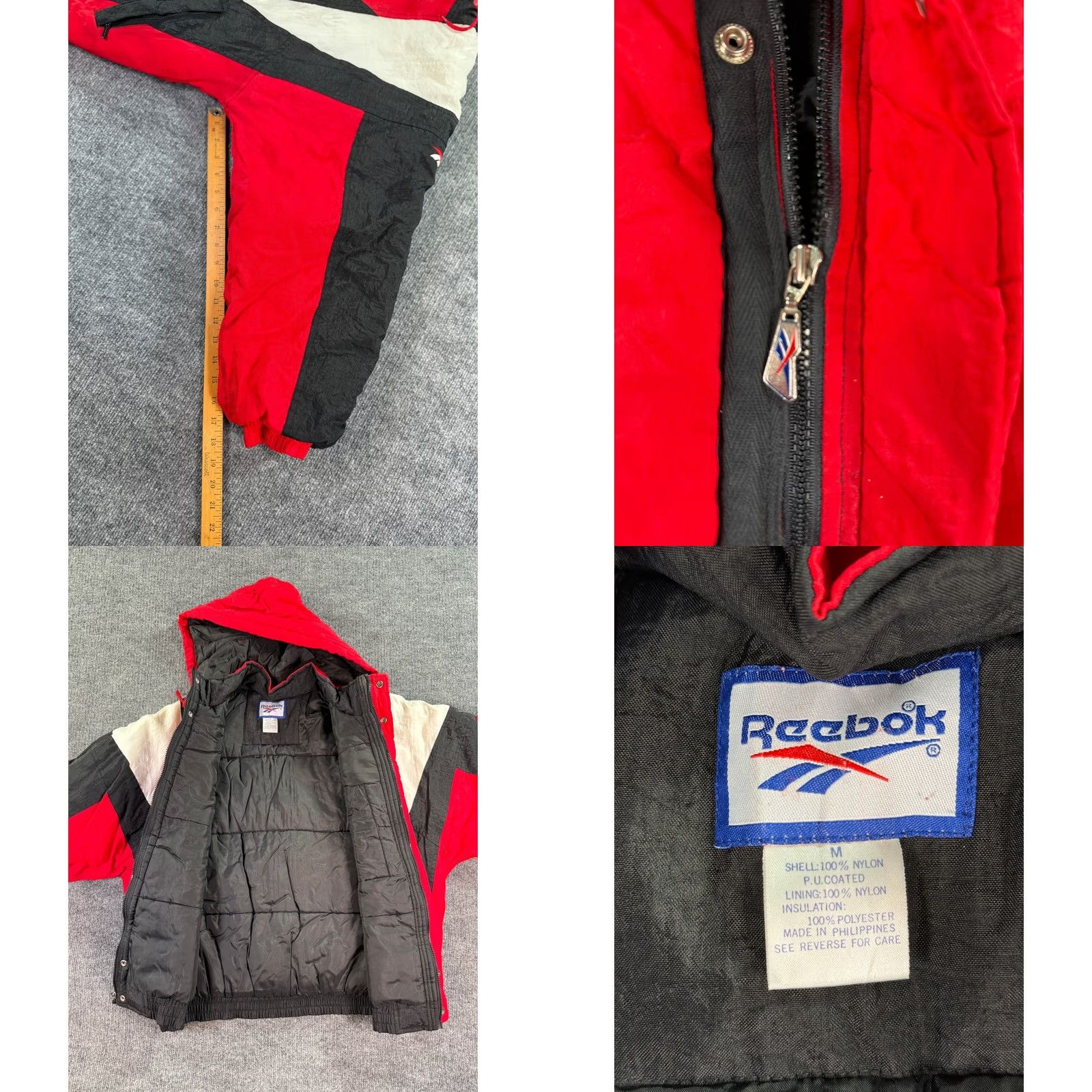 Reebok VINTAGE Reebok Nebraska Huskers Jacket Mens M Red Black Puffer Hooded NCAA Size US M / EU 48-50 / 2 - 8 Thumbnail