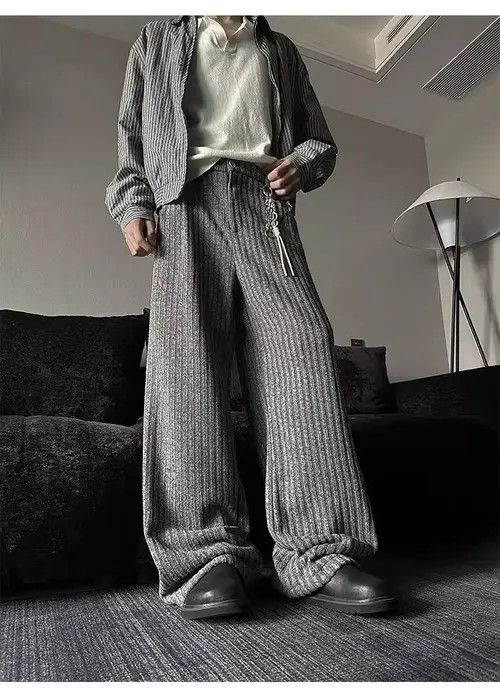 VIBE Corduroy Stripe Loose Wide Leg Flare Pants Size US 32 / EU 48 - 7 Thumbnail