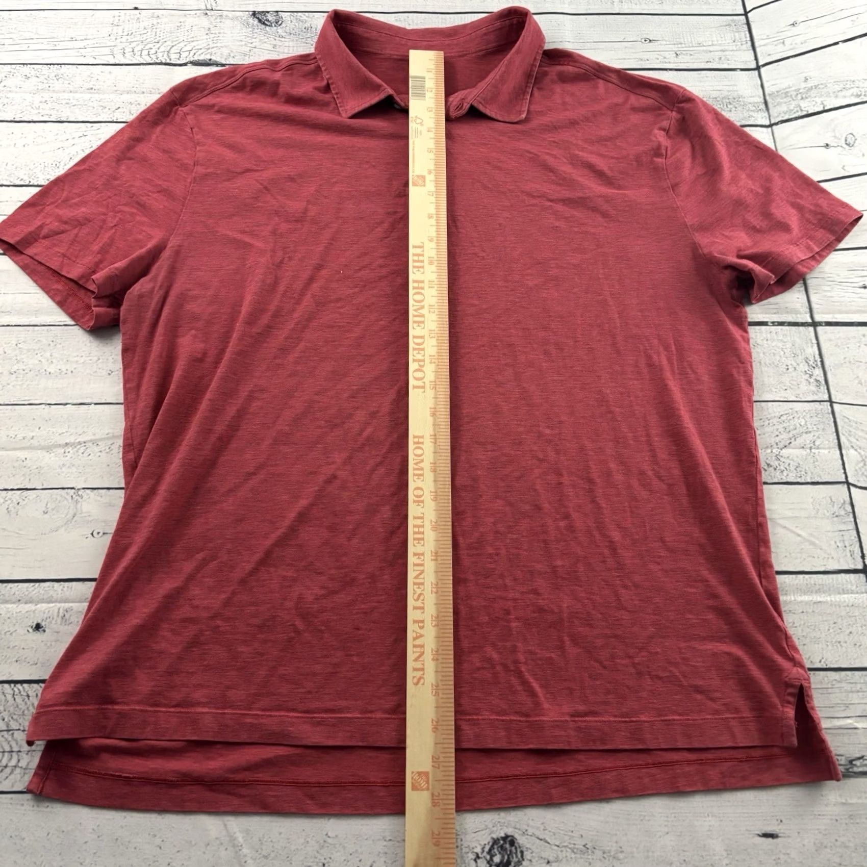 Lululemon Lululemon Short Sleeve Button Front Polo Shirt Mens XL Red Size US XL / EU 56 / 4 - 2 Thumbnail