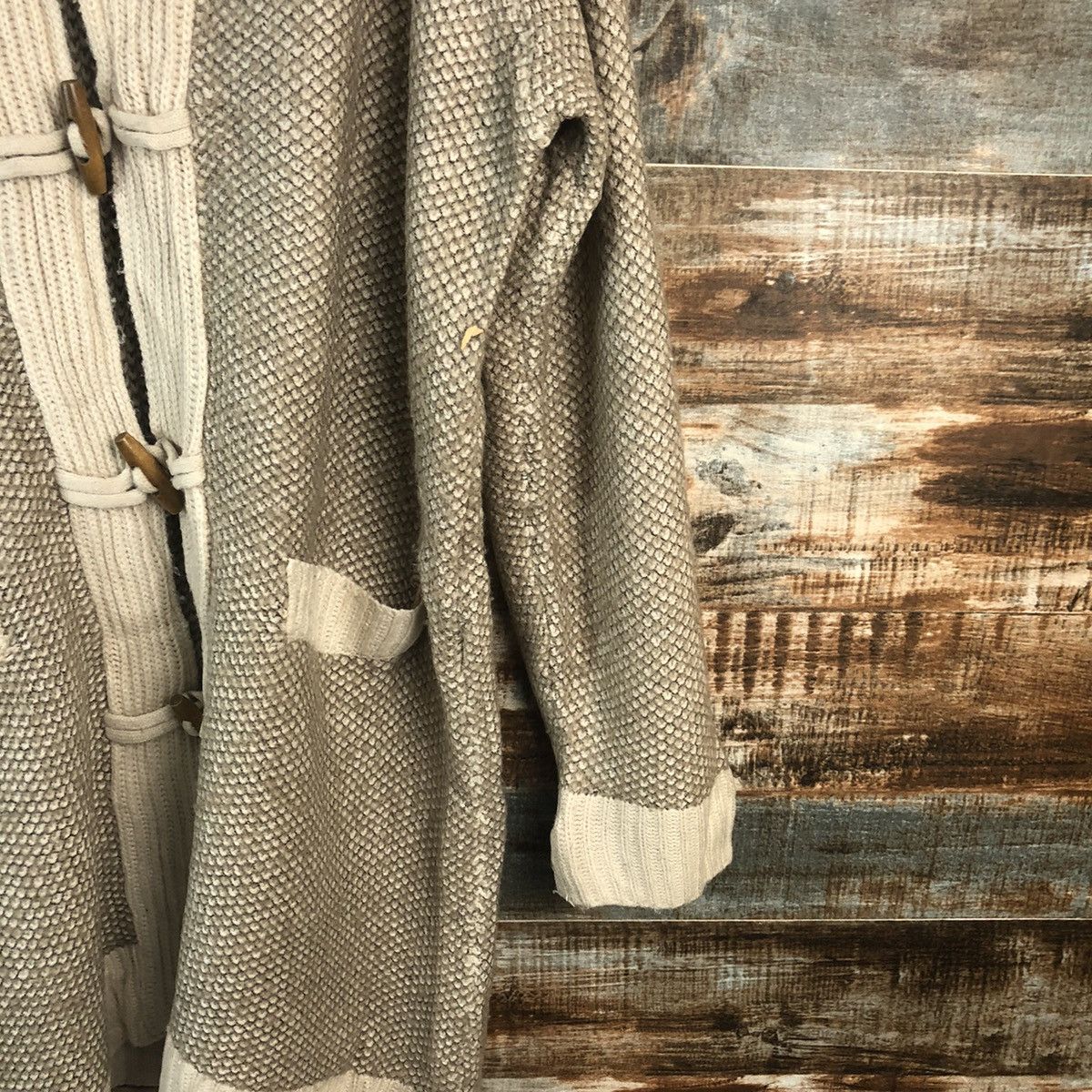 Homespun Knitwear × Japanese Brand Putietal Brown Cardigan Hoodie Knitwear #A1851 Size L / US 10 / IT 46 - 8 Thumbnail