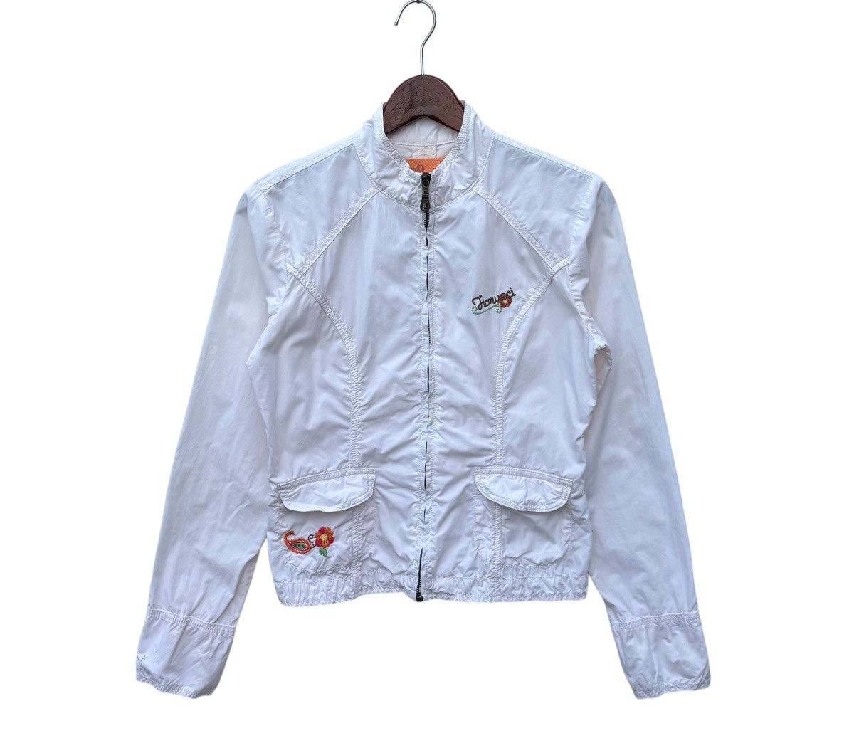 Fiorucci Fiorucci Floral Embroidery White Jacket Size S / US 4 / IT 40 - 1 Thumbnail