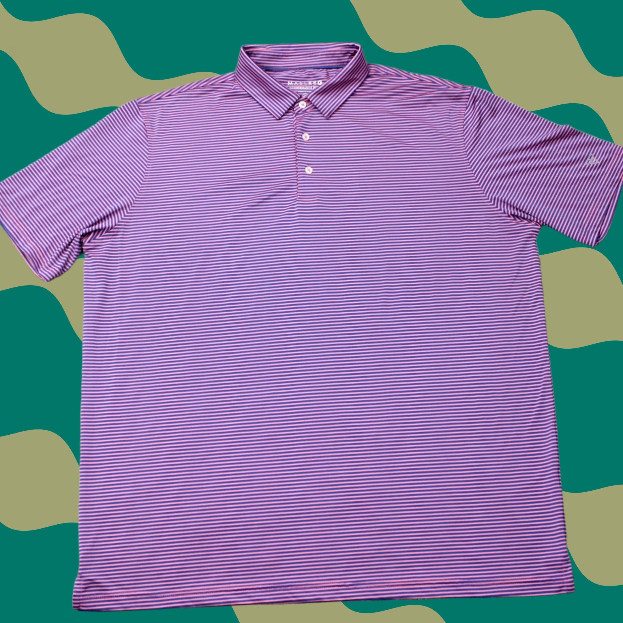 Vintage Maelreg Performance Polo Shirt Men 2XL XXL Purple/Blue Golf Stretch Short Sleeve Size US XXL / EU 58 / 5 - 1 Thumbnail