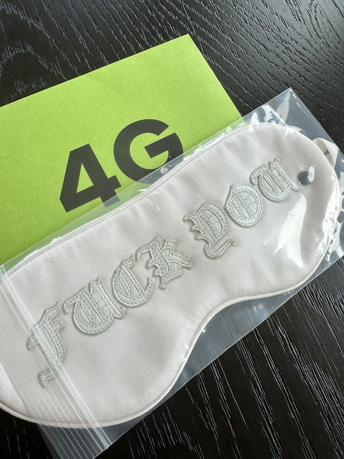 Chrome Hearts CHROME HEARTS SILK & LEATHER PATCH FUCK YOU EYE MASK SLEEP Size ONE SIZE - 1 Thumbnail