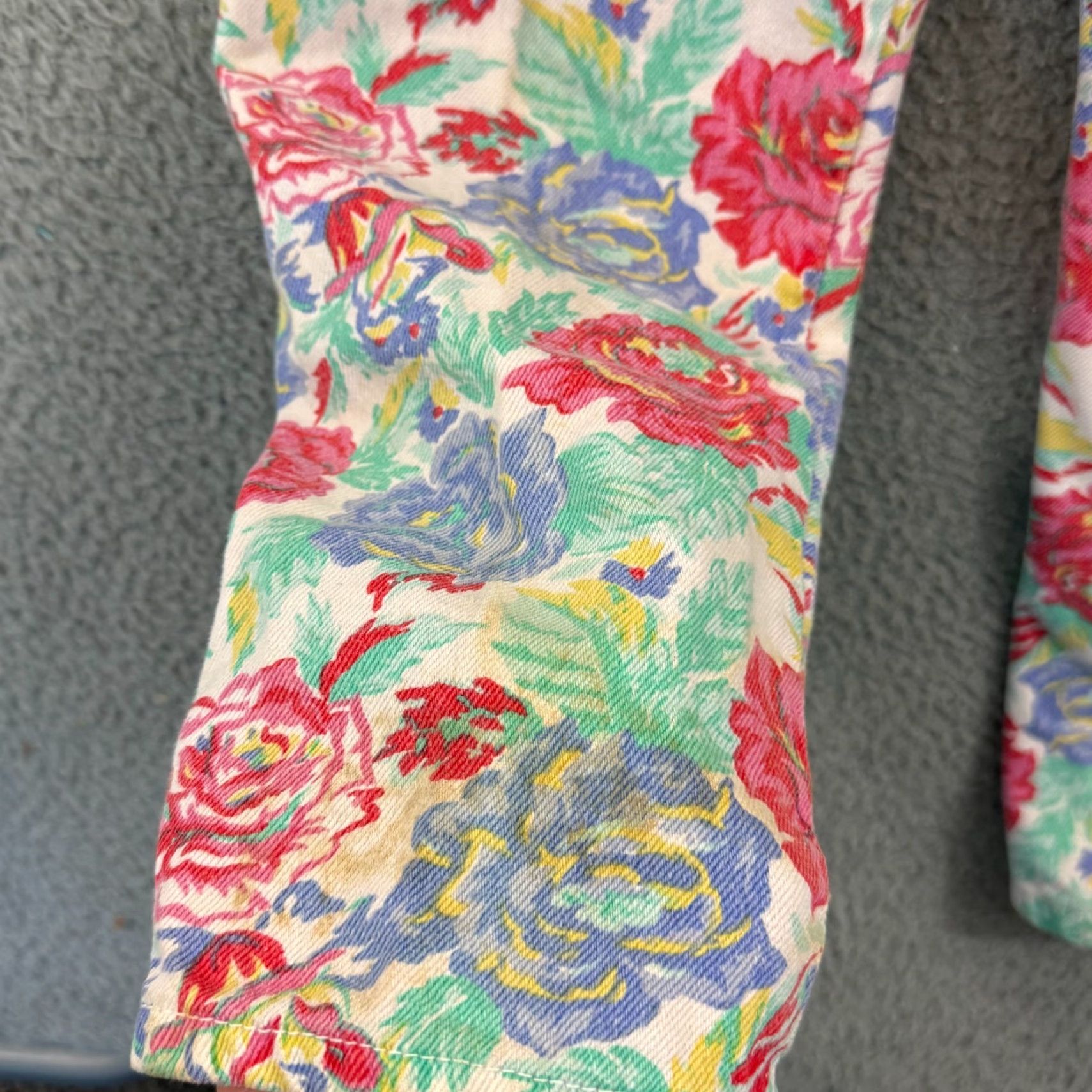 Vintage VINTAGE Palmettos Jeans Juniors 7 High Waisted Floral Pastel 80s Straight Casual Womens Boys Girls Mens Size 28" / US 6 / IT 42 - 7 Thumbnail