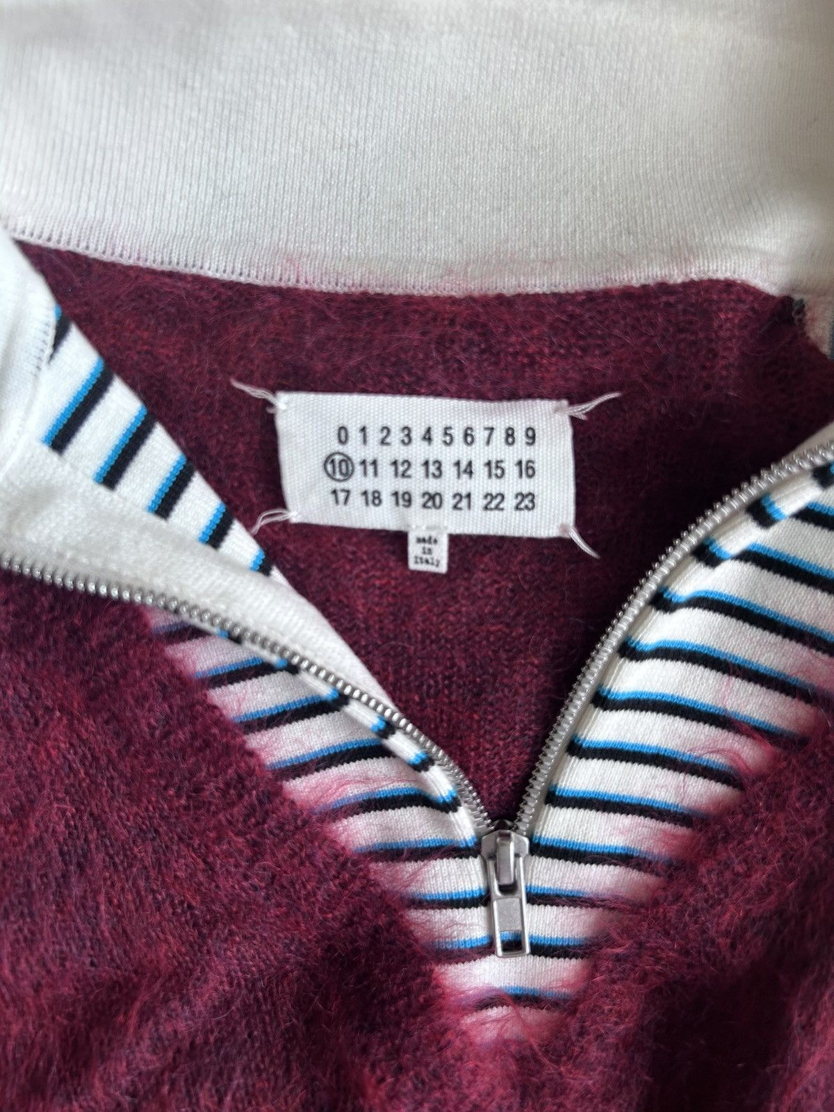 Maison Margiela RED wool stripe zip sweater knit for Men S rick owens NEW Size US S / EU 44-46 / 1 - 4 Thumbnail