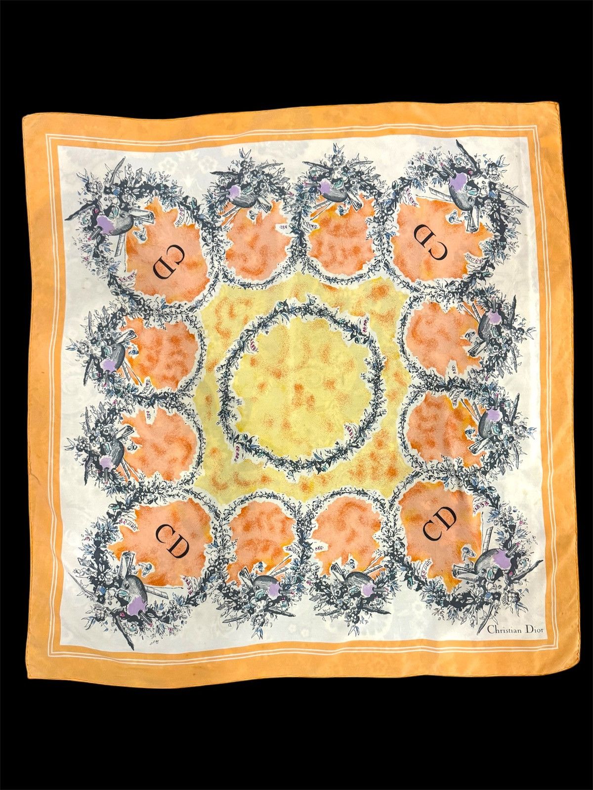Christian Dior Monsieur × Dior Christian Dior CD Art Silk Scarf 34" Size ONE SIZE - 1 Thumbnail