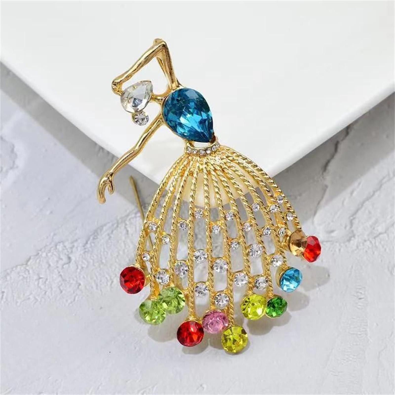 Designer Dancing Girl Brooch Pins Elegant Rhinestones Ballet Dancer Size ONE SIZE - 5 Thumbnail
