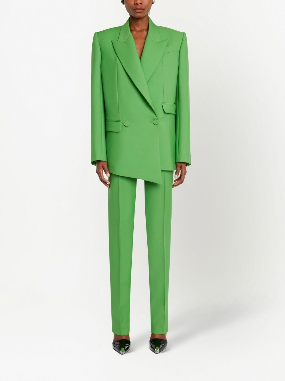 Alexander McQueen ALEXANDER MCQUEEN green wool mohair cigarette pants 4 40 q Size 27" / US 4 / IT 40 - 5 Thumbnail