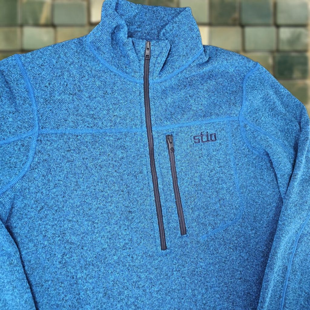 Vintage VINTAGE Stio Fleece Pullover Mens Small Blue Heathered 1/4 Zip Pocket Outdoor Sweater Size US S / EU 44-46 / 1 - 1 Thumbnail