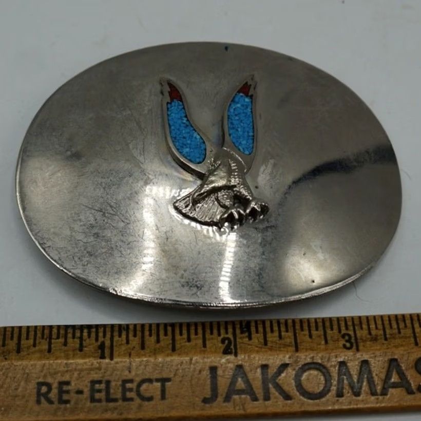 Vintage VINTAGE Eagle Belt Buckle Southwestern Theme Belt Buckle Size ONE SIZE - 3 Thumbnail