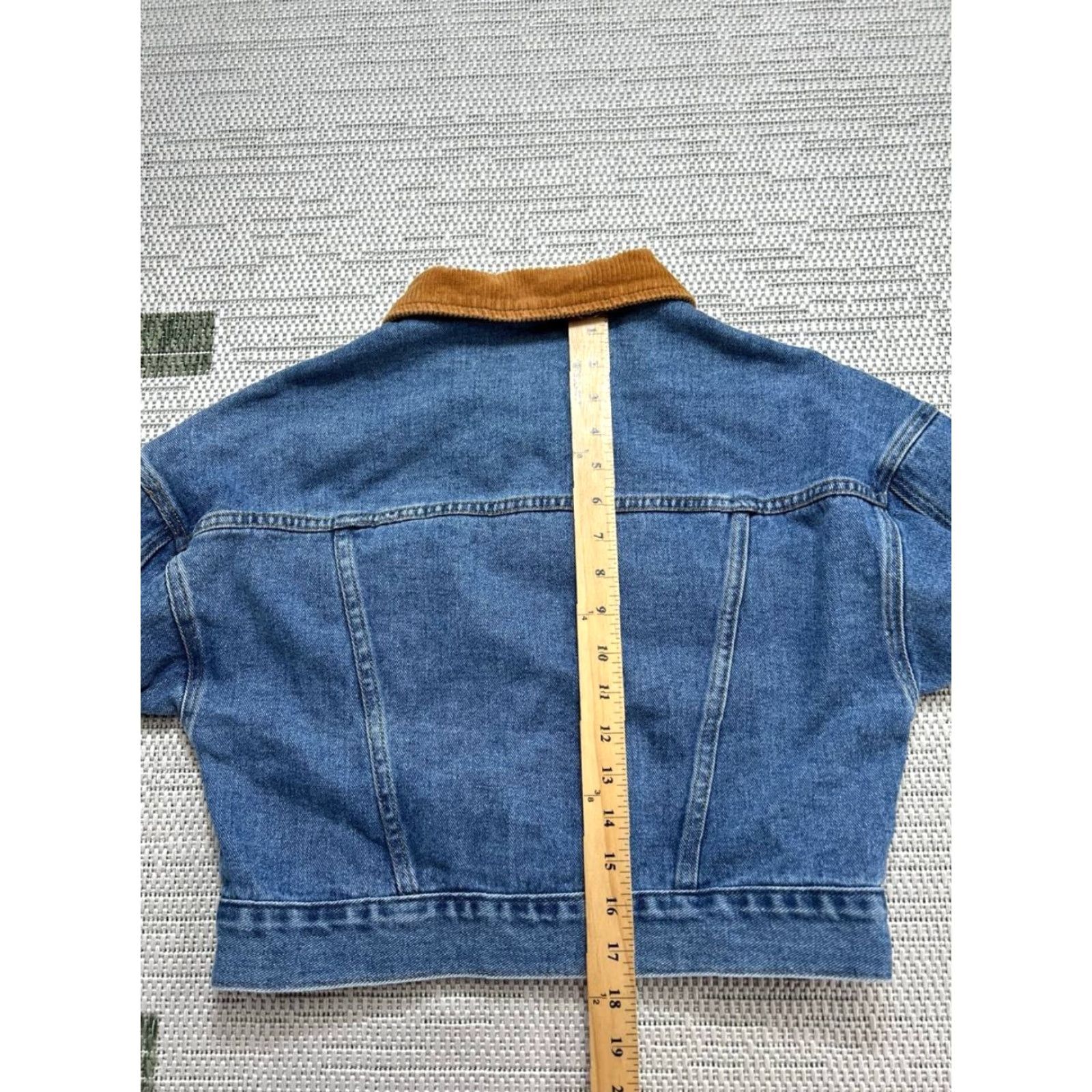 Pacsun Pacsun Jacket Womens Medium Blue Cotton Denim Cropped Bomber Size M / US 6-8 / IT 42-44 - 7 Thumbnail