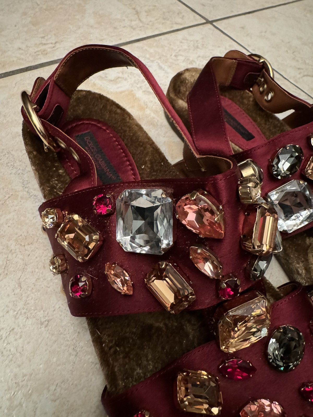 Dolce & Gabbana Dolce & Gabbana Crystal Flat Sandals Size US 7 / IT 37 - 7 Thumbnail