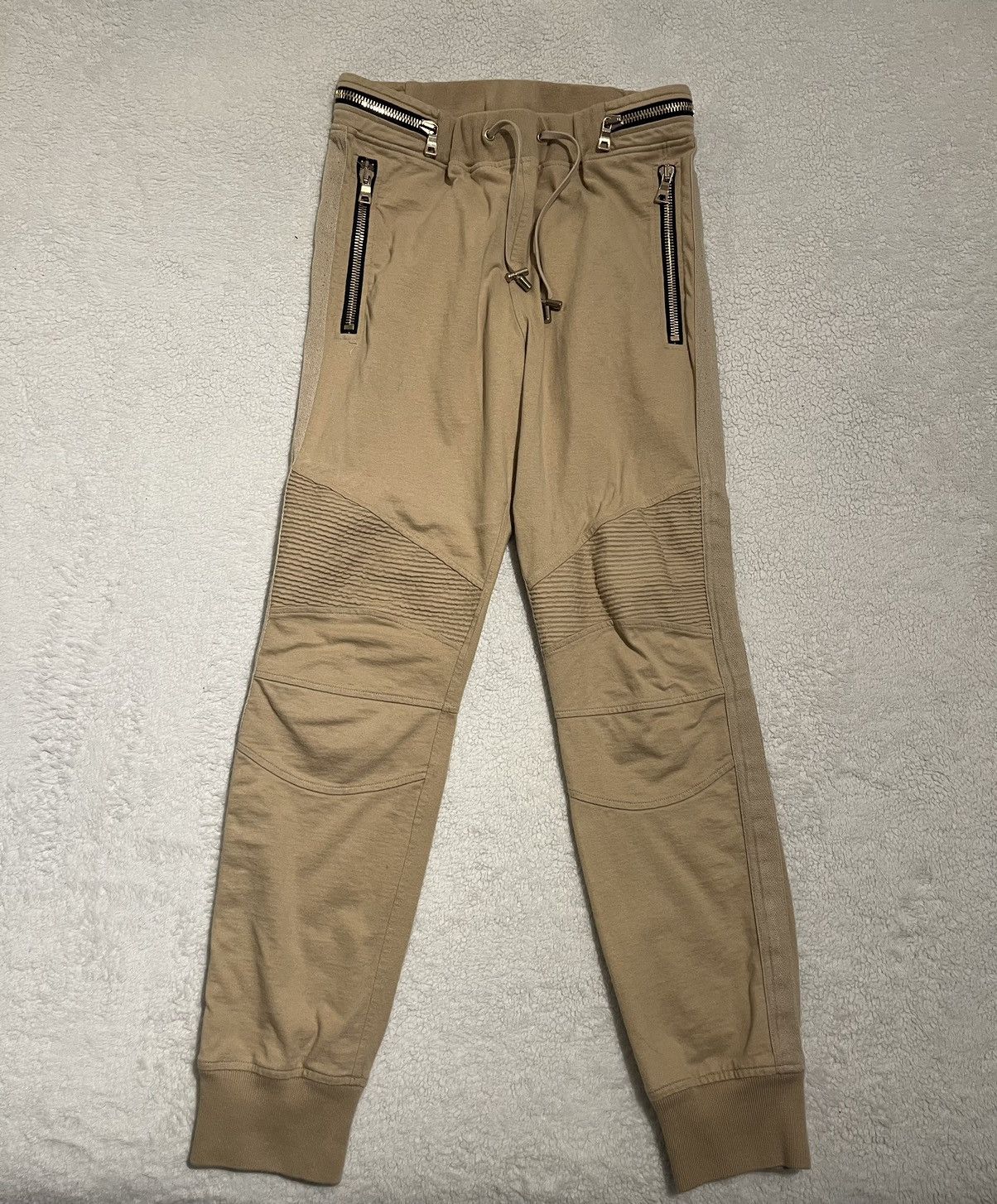 image of Balmain Biker Jogger Pant in Beige, Men's (Size 30)