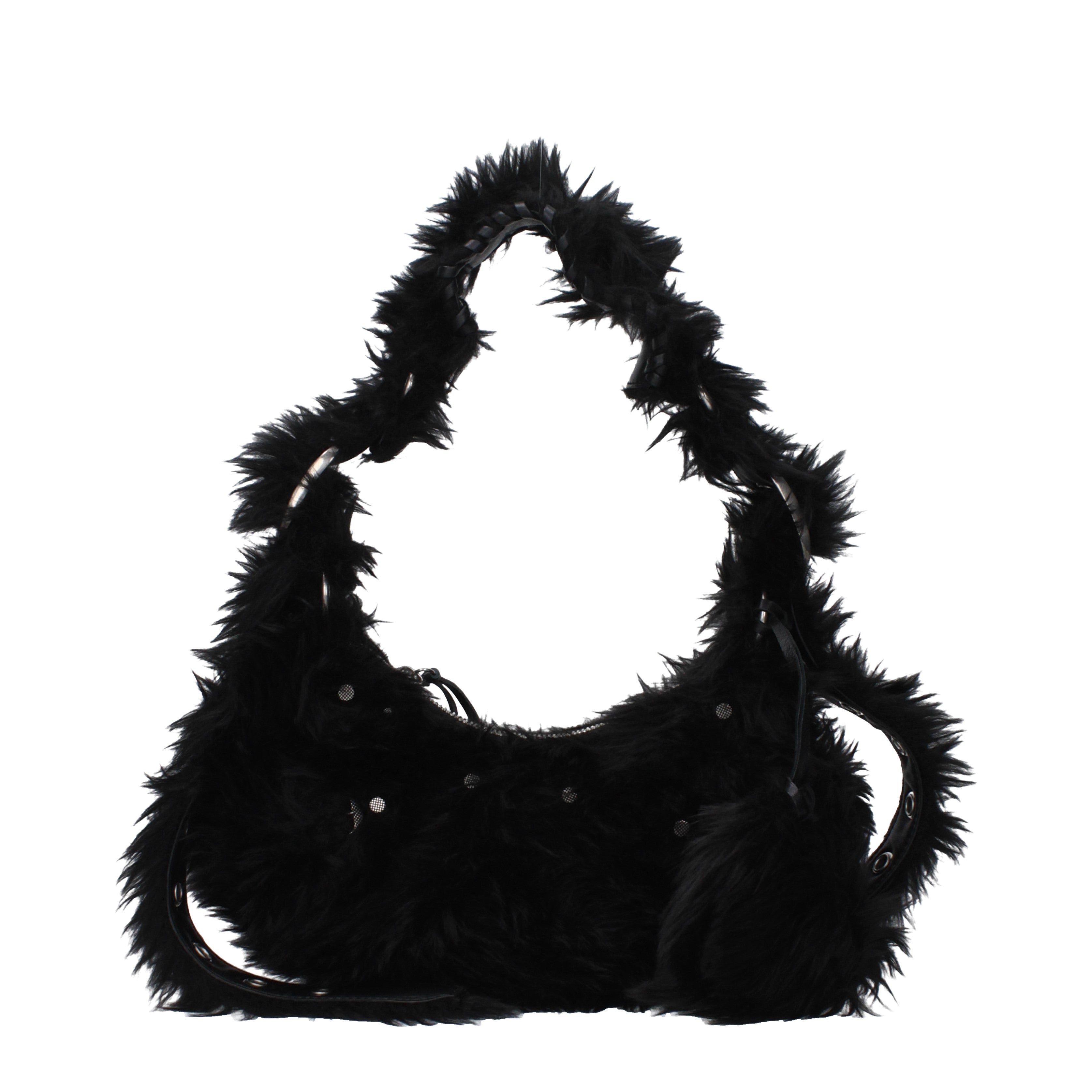 Balenciaga Balenciaga Shoulder Bags Women Eco Fur Black Size ONE SIZE - 1 Thumbnail