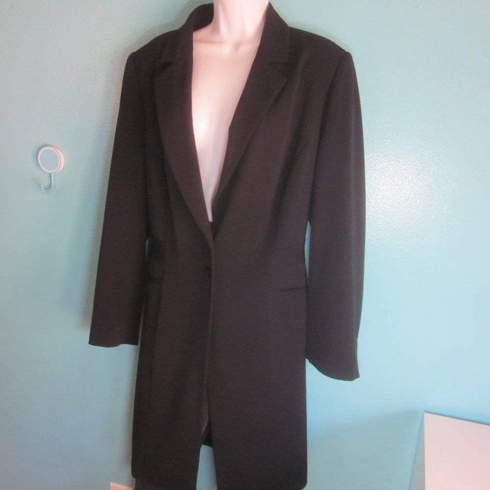 Vintage Venezia Vintage Long Black Coat Size 14 Size L / US 10 / IT 46 - 5 Thumbnail
