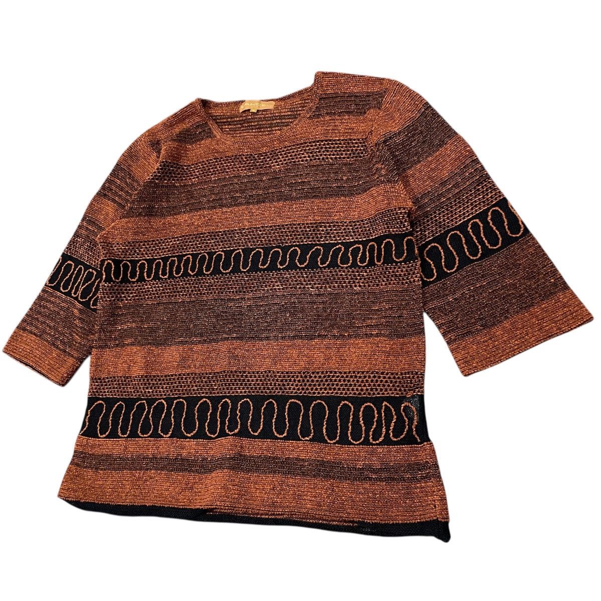 Lancel Vintage Lancel Paris Knitted Metallic Bronze Black Sweater Size M / US 6-8 / IT 42-44 - 2 Thumbnail