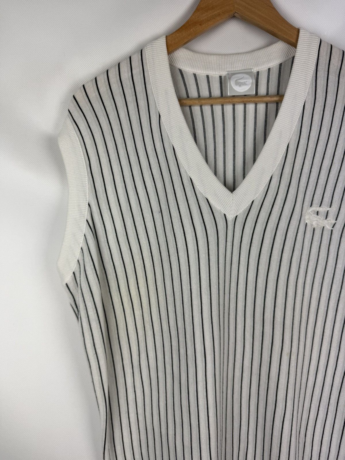Lacoste Lacoste Limited Edition 75 Anniversary Striped Vest Sweater Size US L / EU 52-54 / 3 - 4 Thumbnail