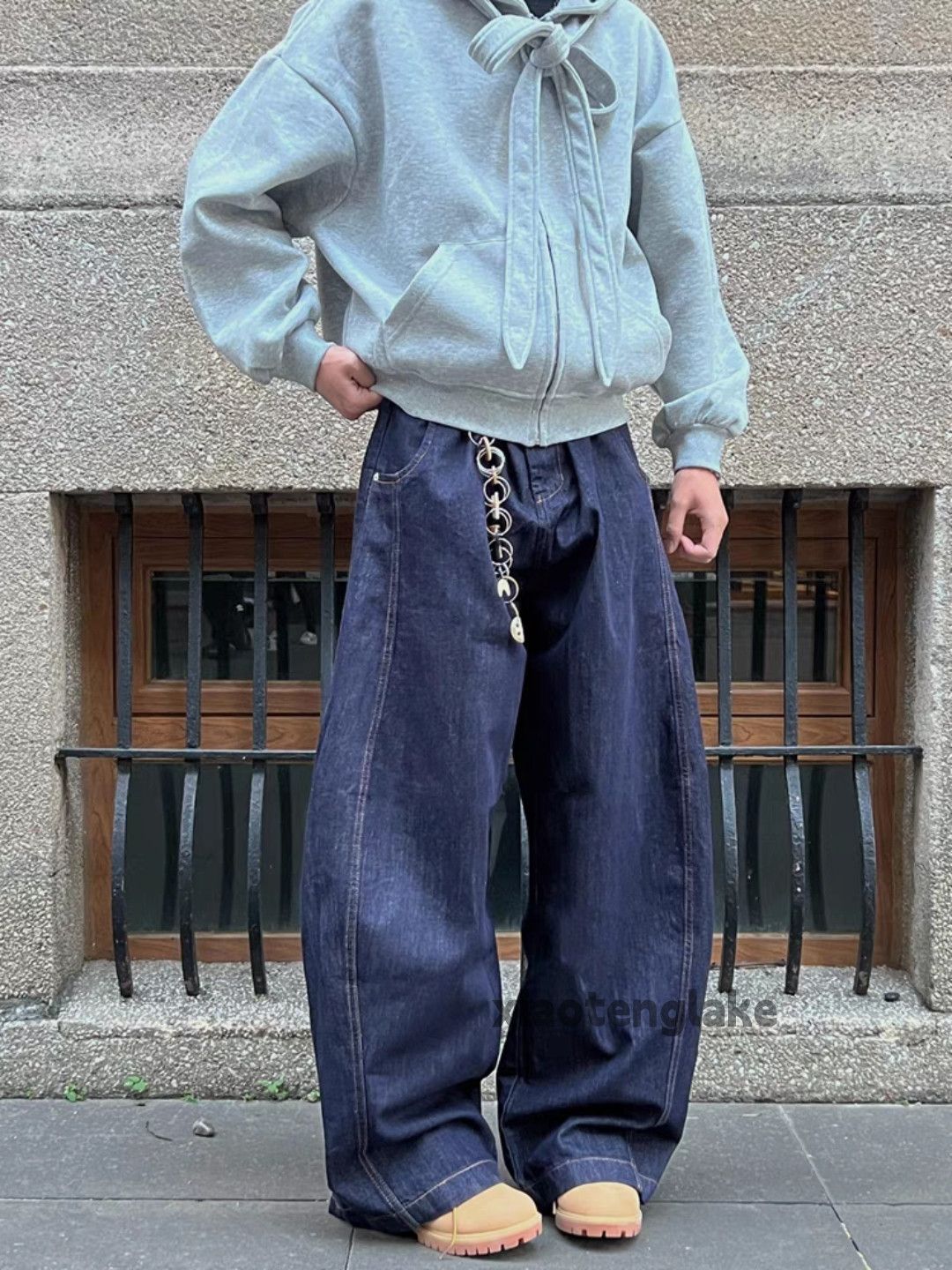 Designer × Jean × Vintage utility skate hiphop patchwork y2k loose baggy jeans Size US 30 / EU 46 - 2 Thumbnail