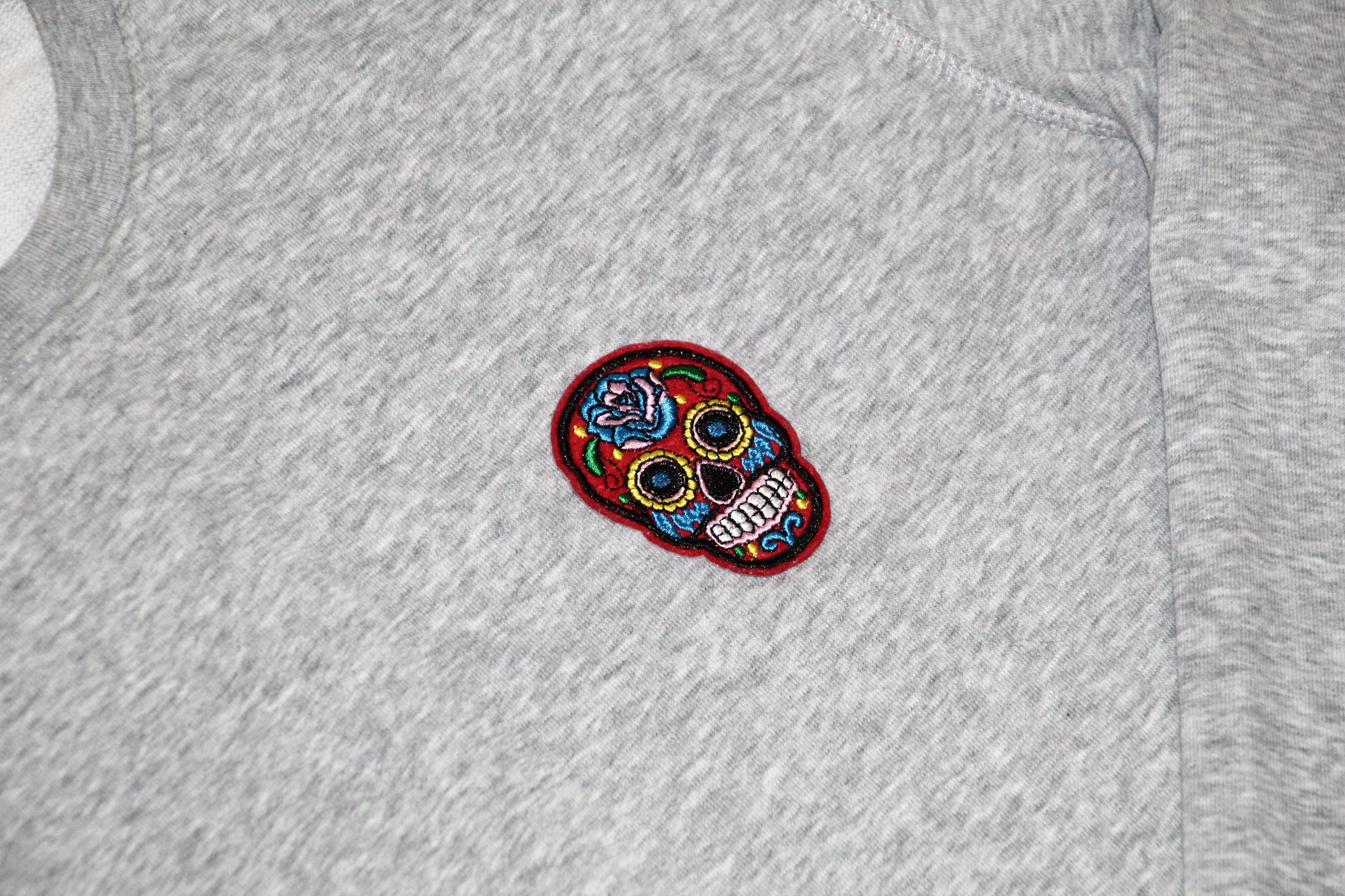 Suspicious Antwerp Skull Embroidery Crew Sweatshirt in Gray, Men's — image 5 of 6